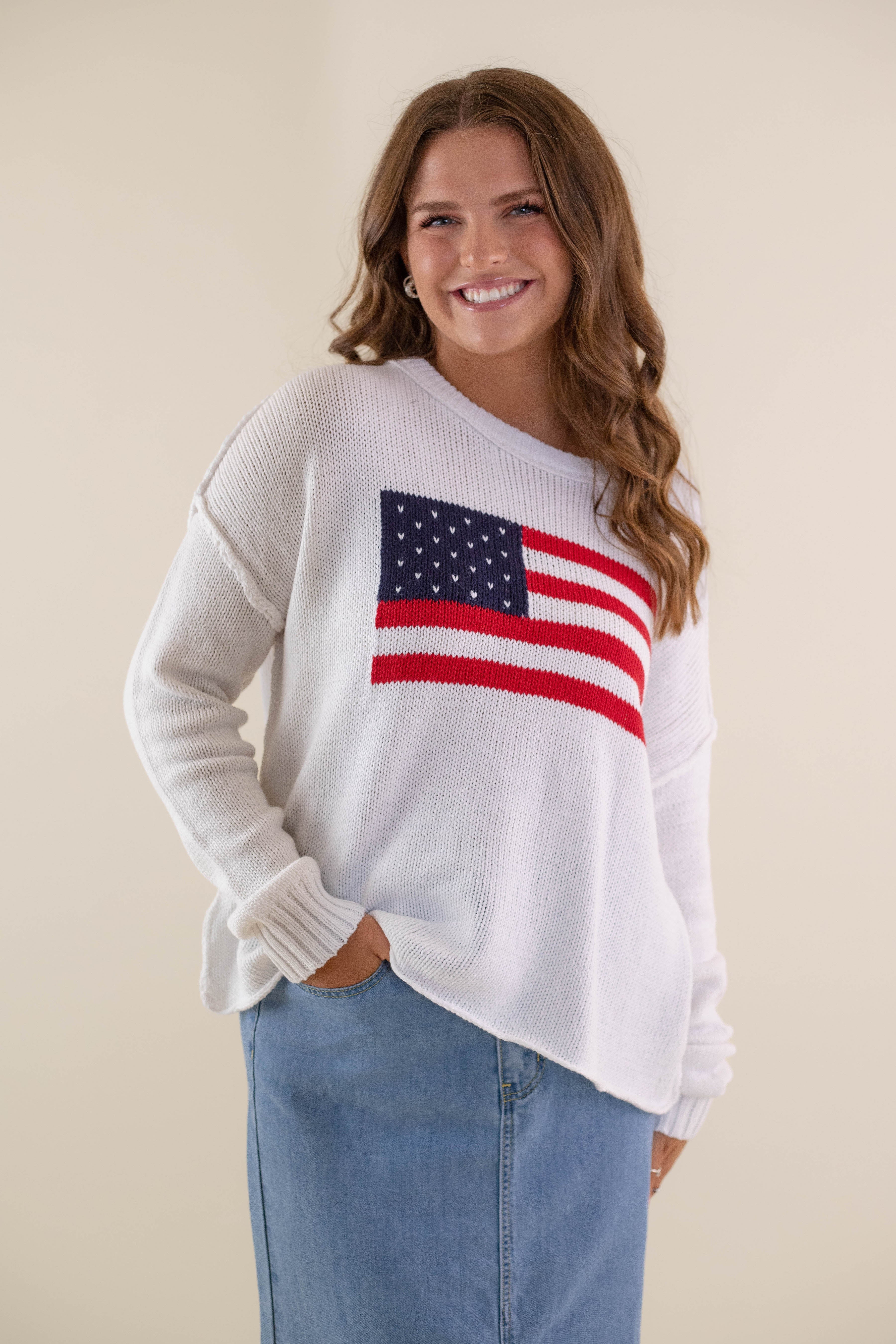 All American Sweater-White
