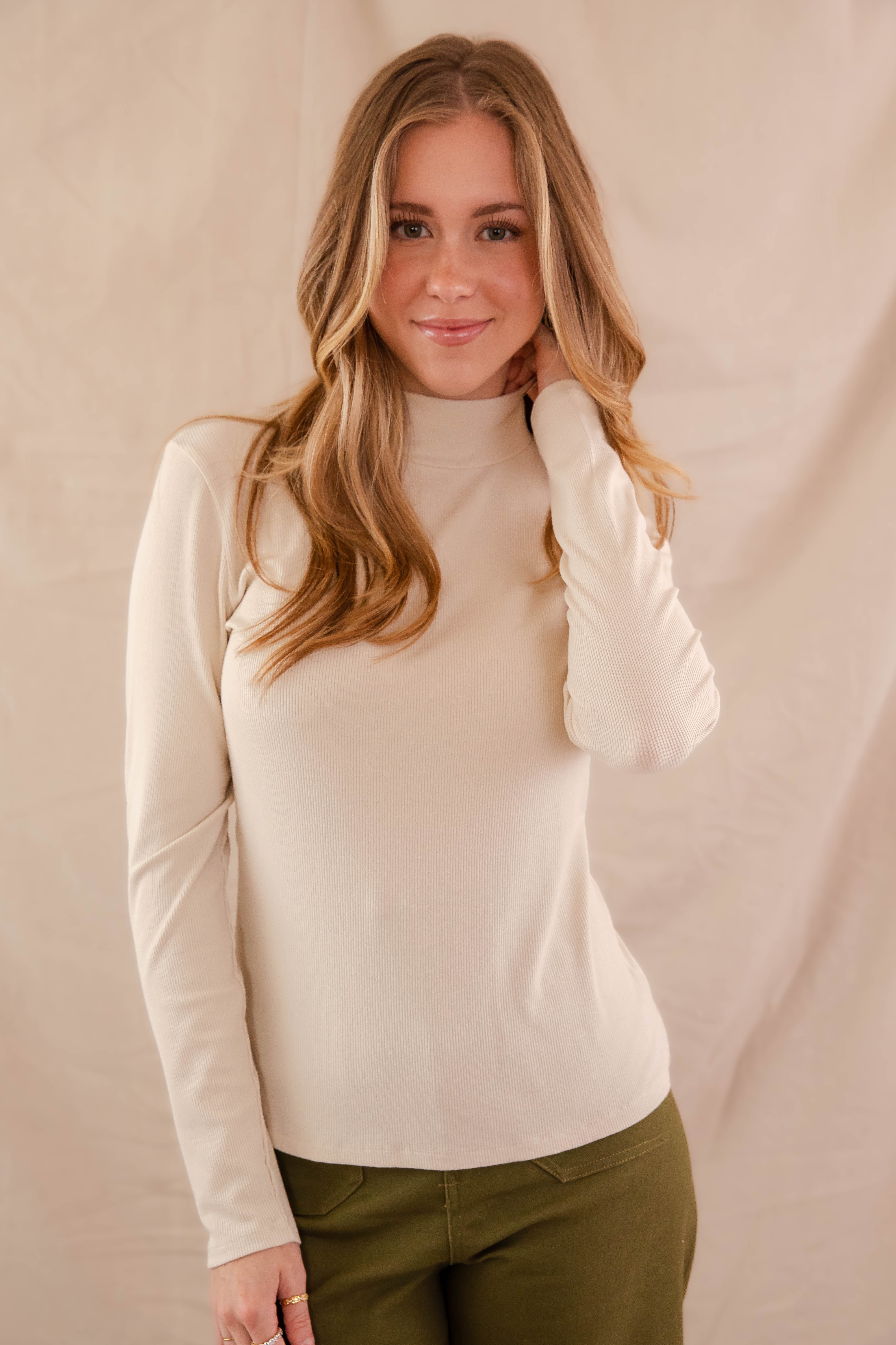FINAL SALE: There She Goes Again Ribbed Top-Oatmeal