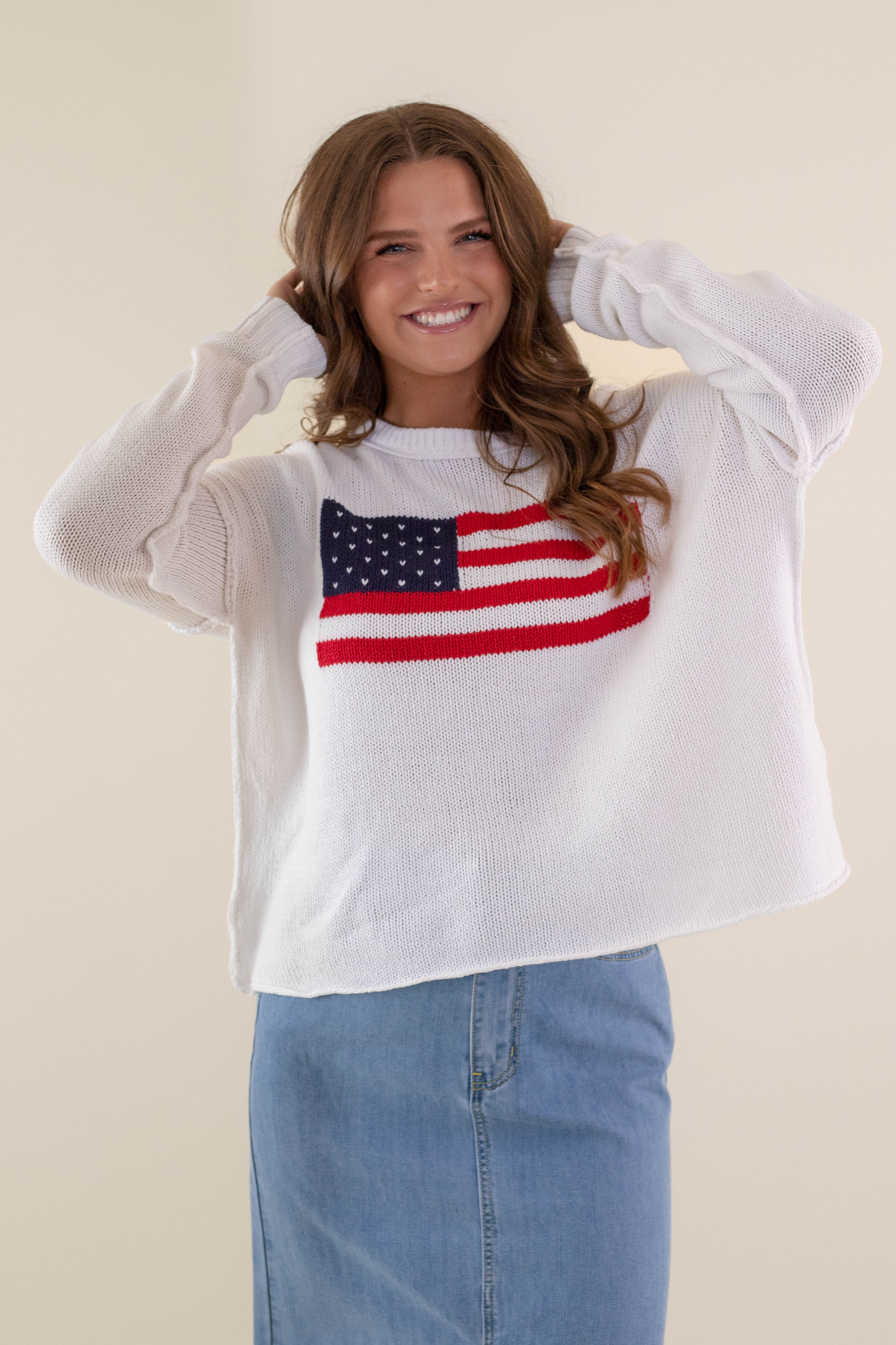 All American Sweater-White