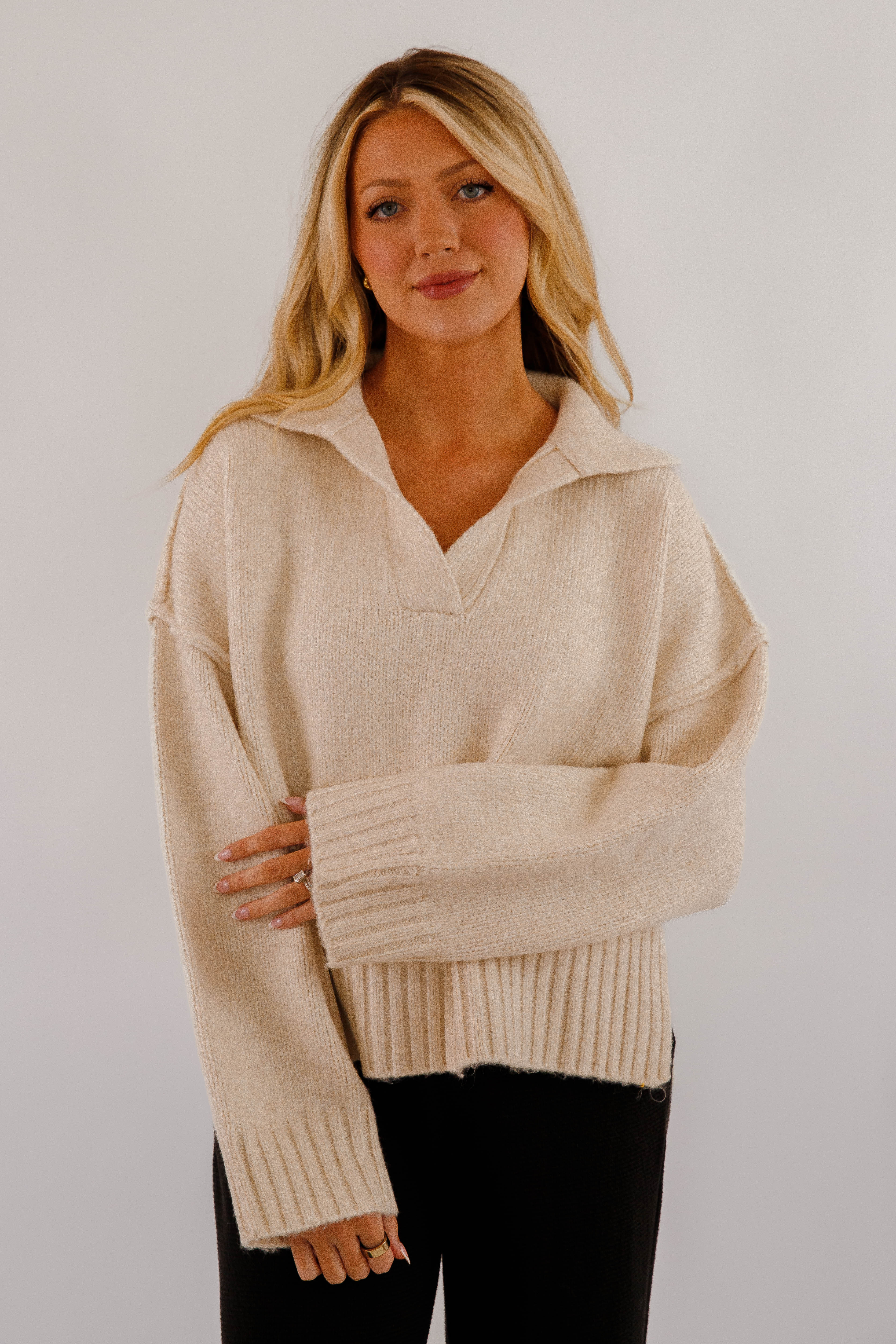 On The Other Side Sweater-Beige