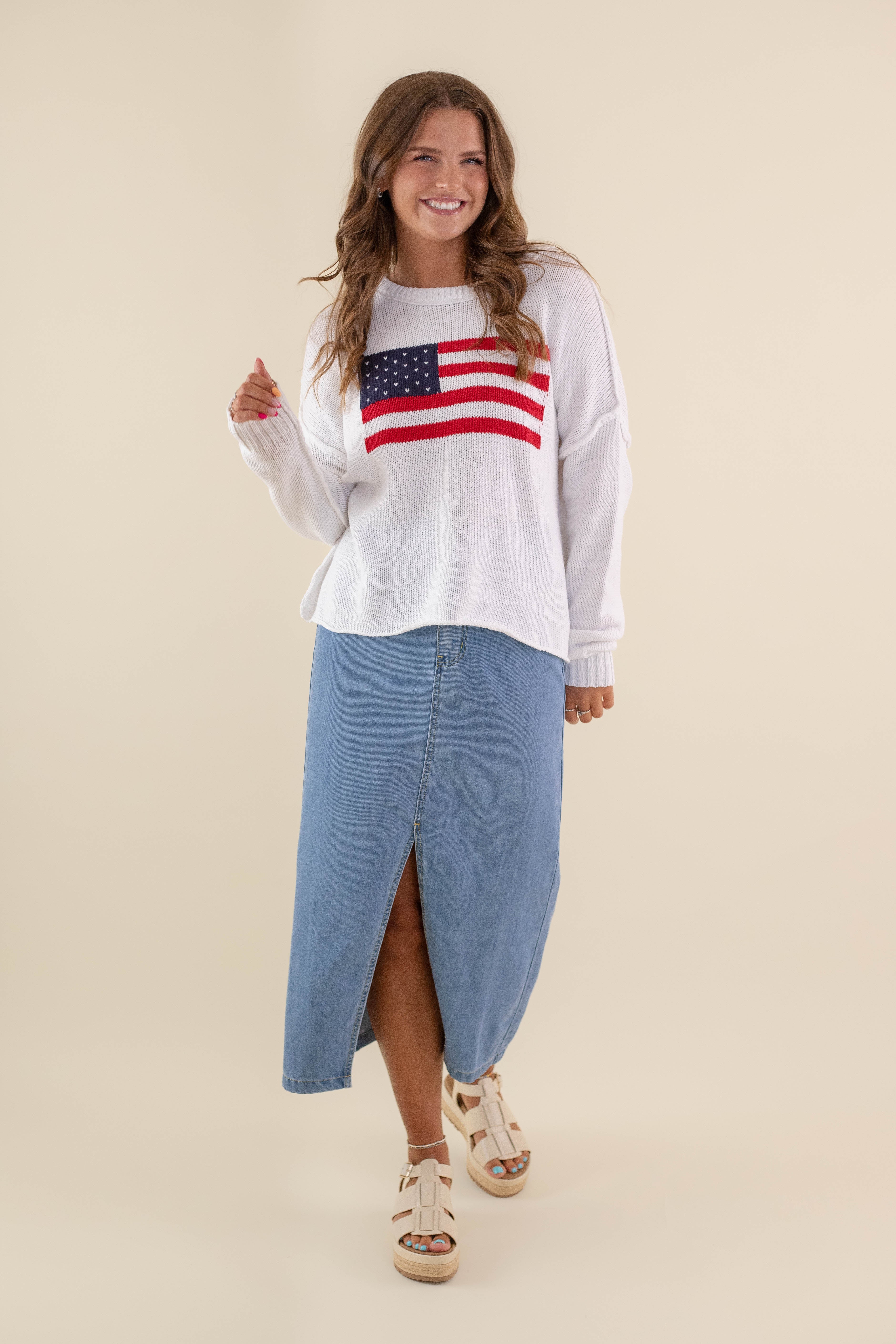 All American Sweater-White