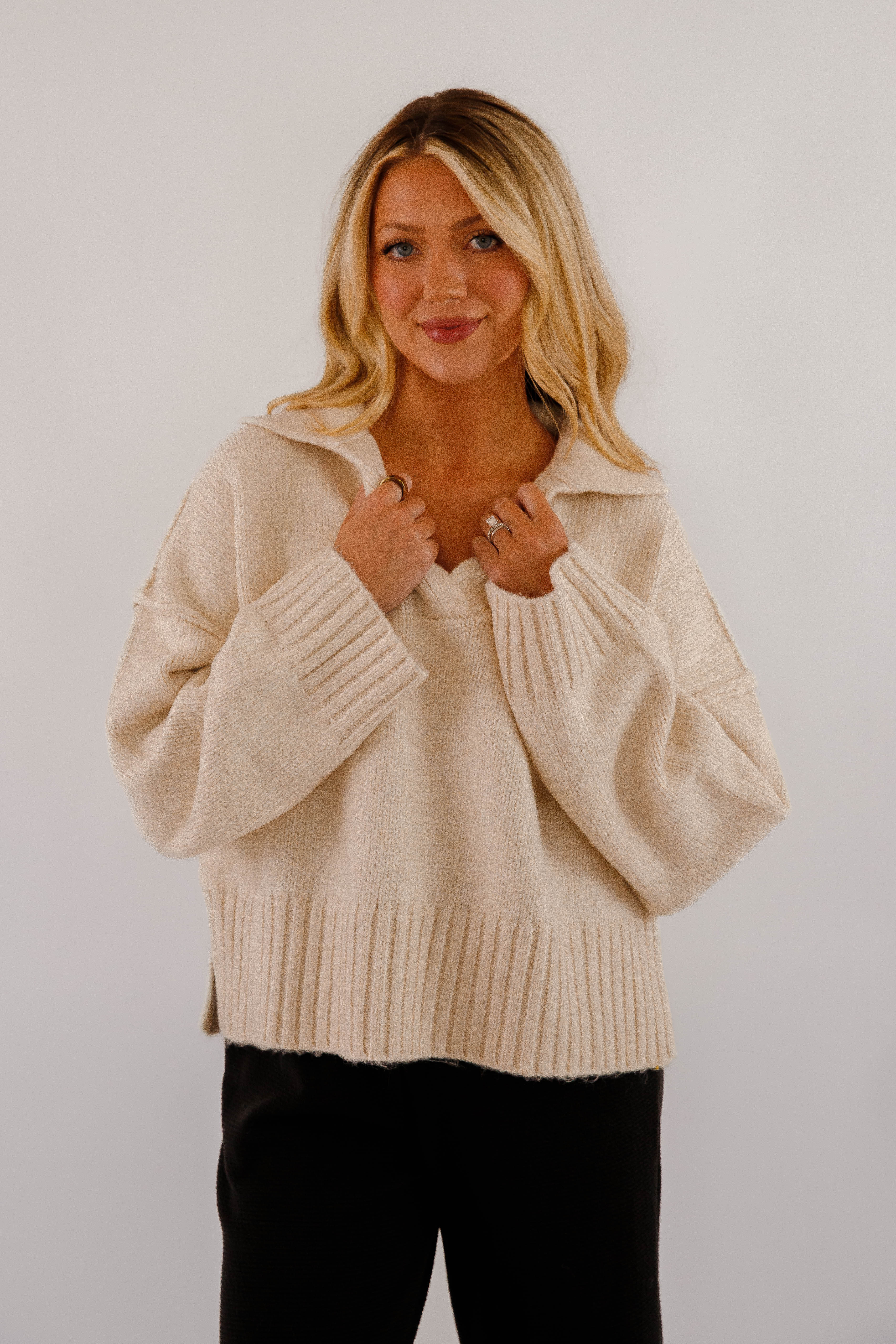 On The Other Side Sweater-Beige