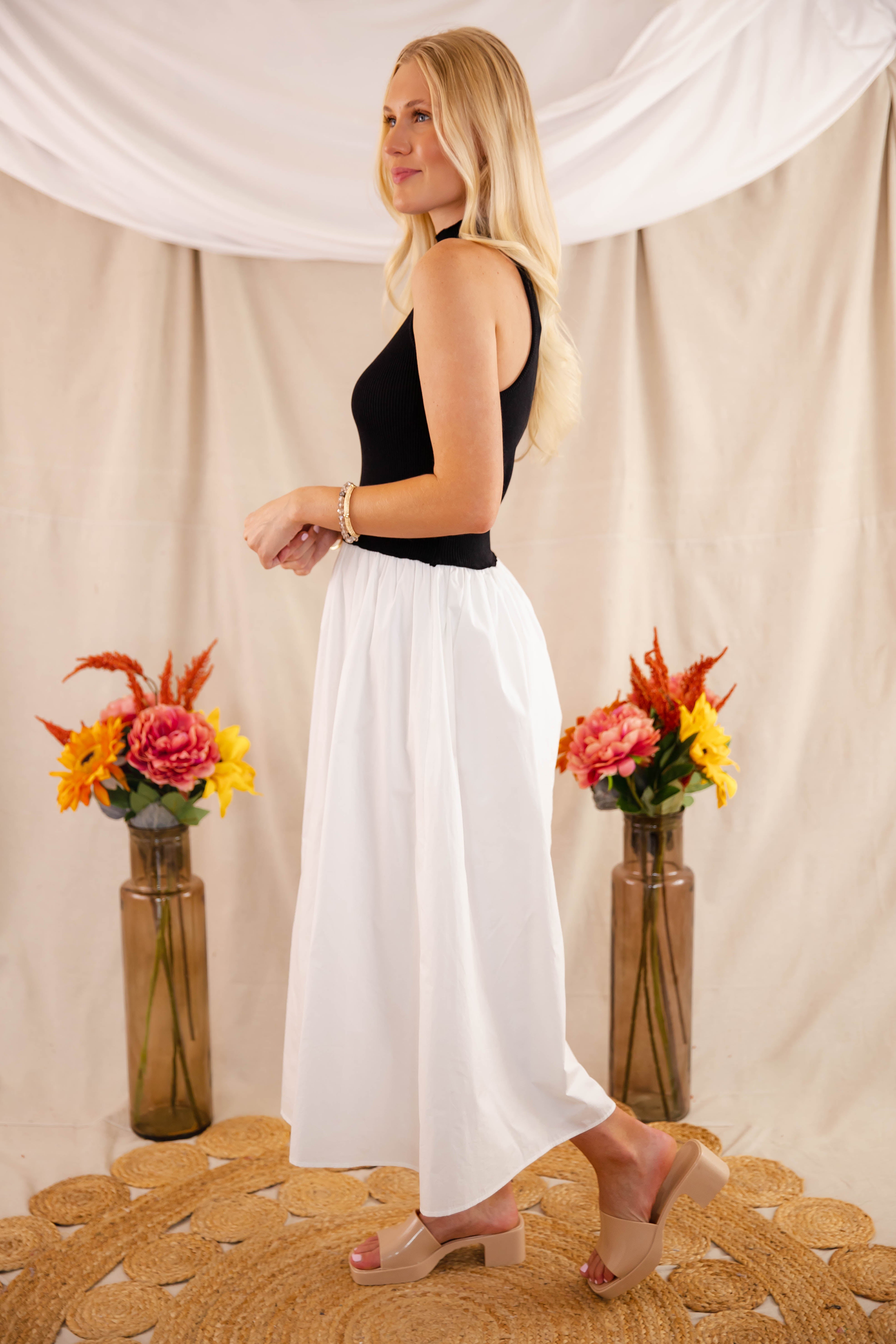 In Perfect Harmony Midi Dress-Black