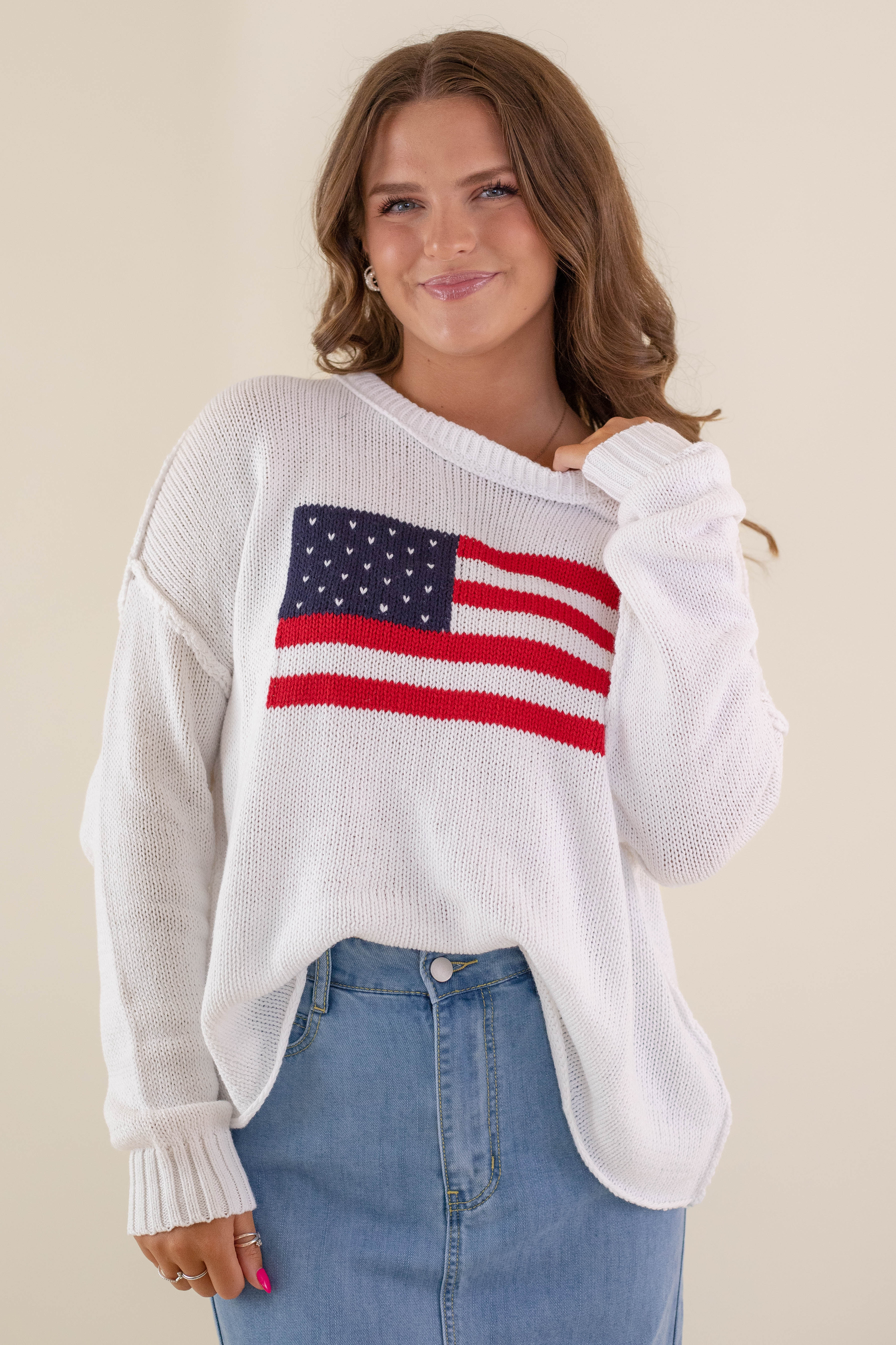 All American Sweater-White