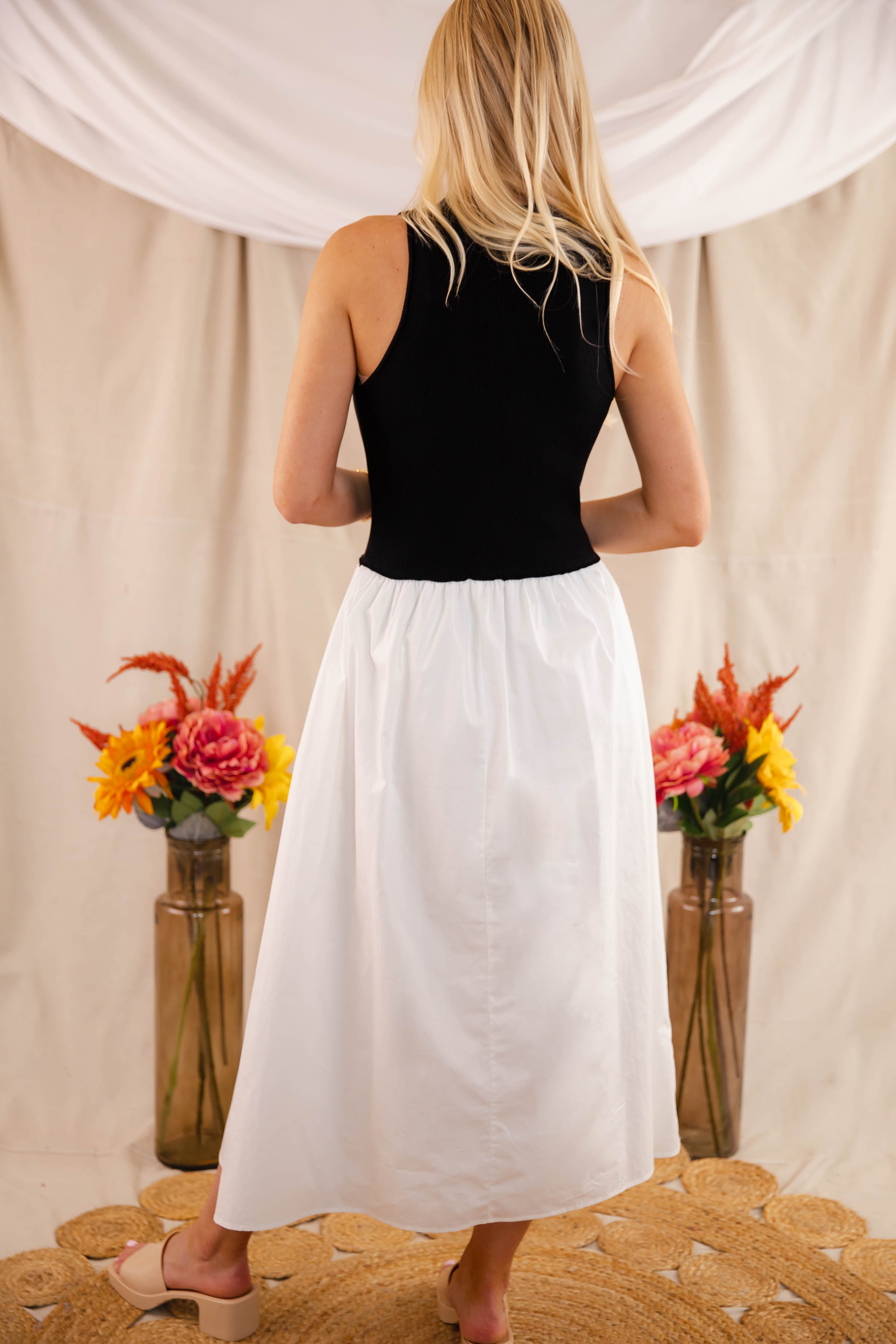 In Perfect Harmony Midi Dress-Black