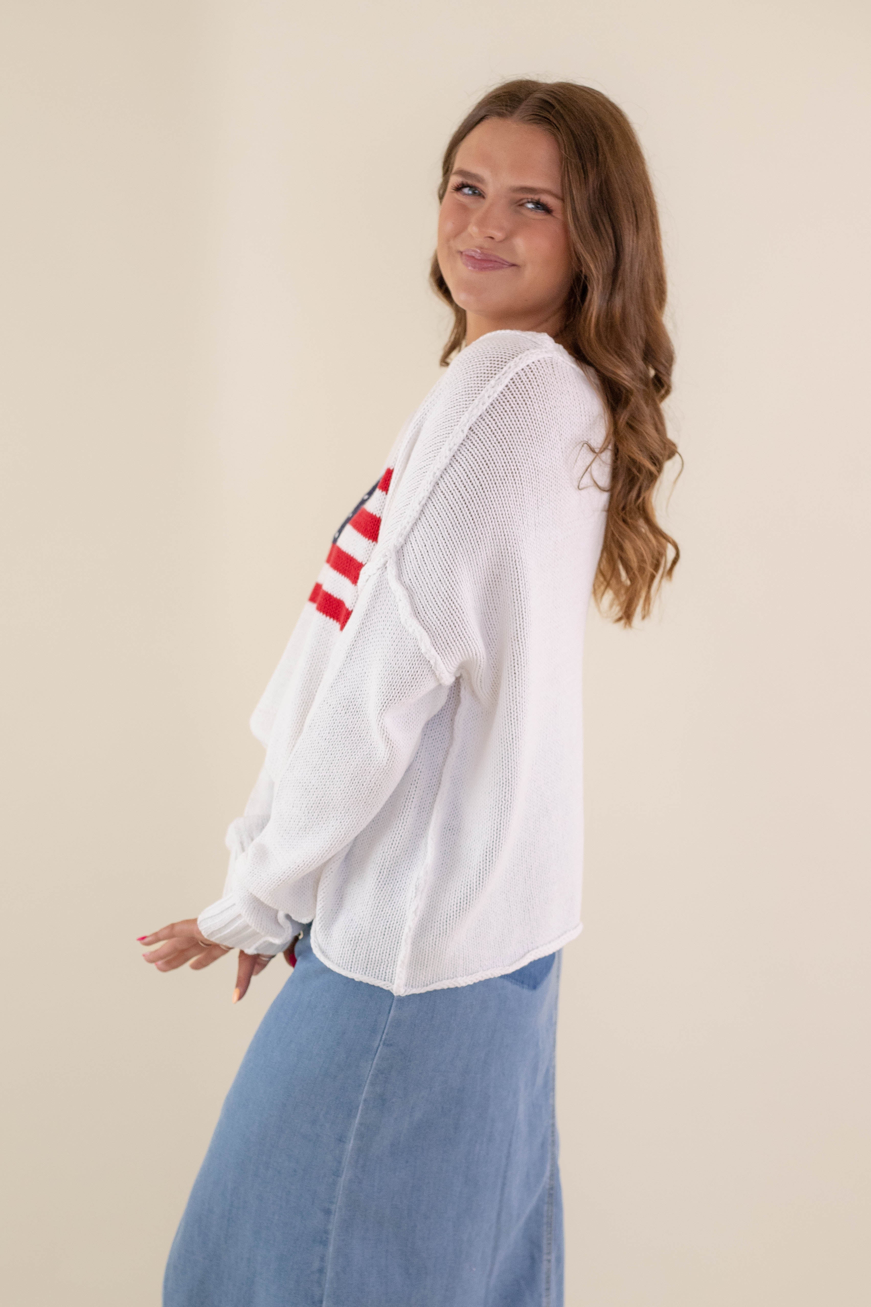 All American Sweater-White