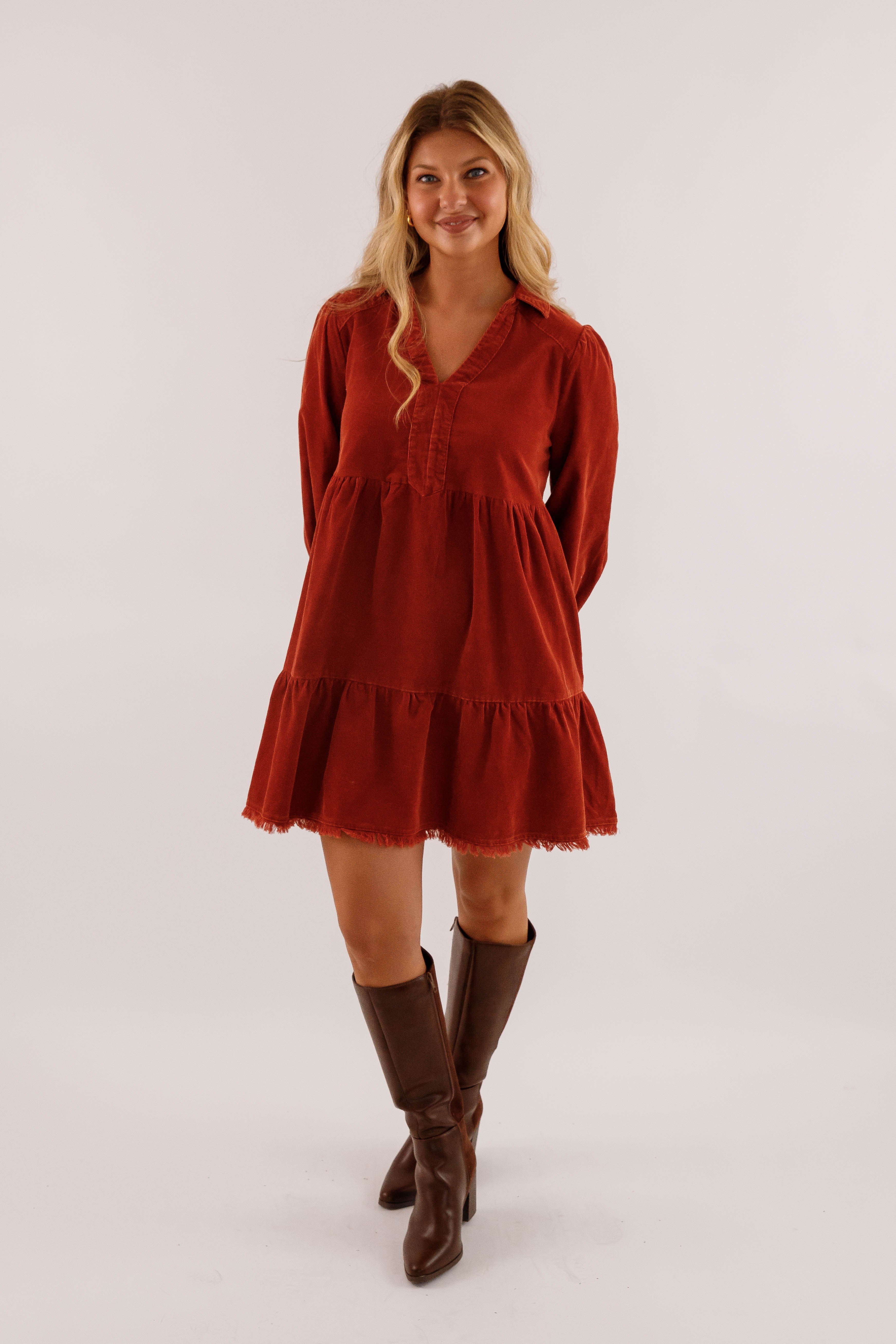 Hope of It All Dress-Rust
