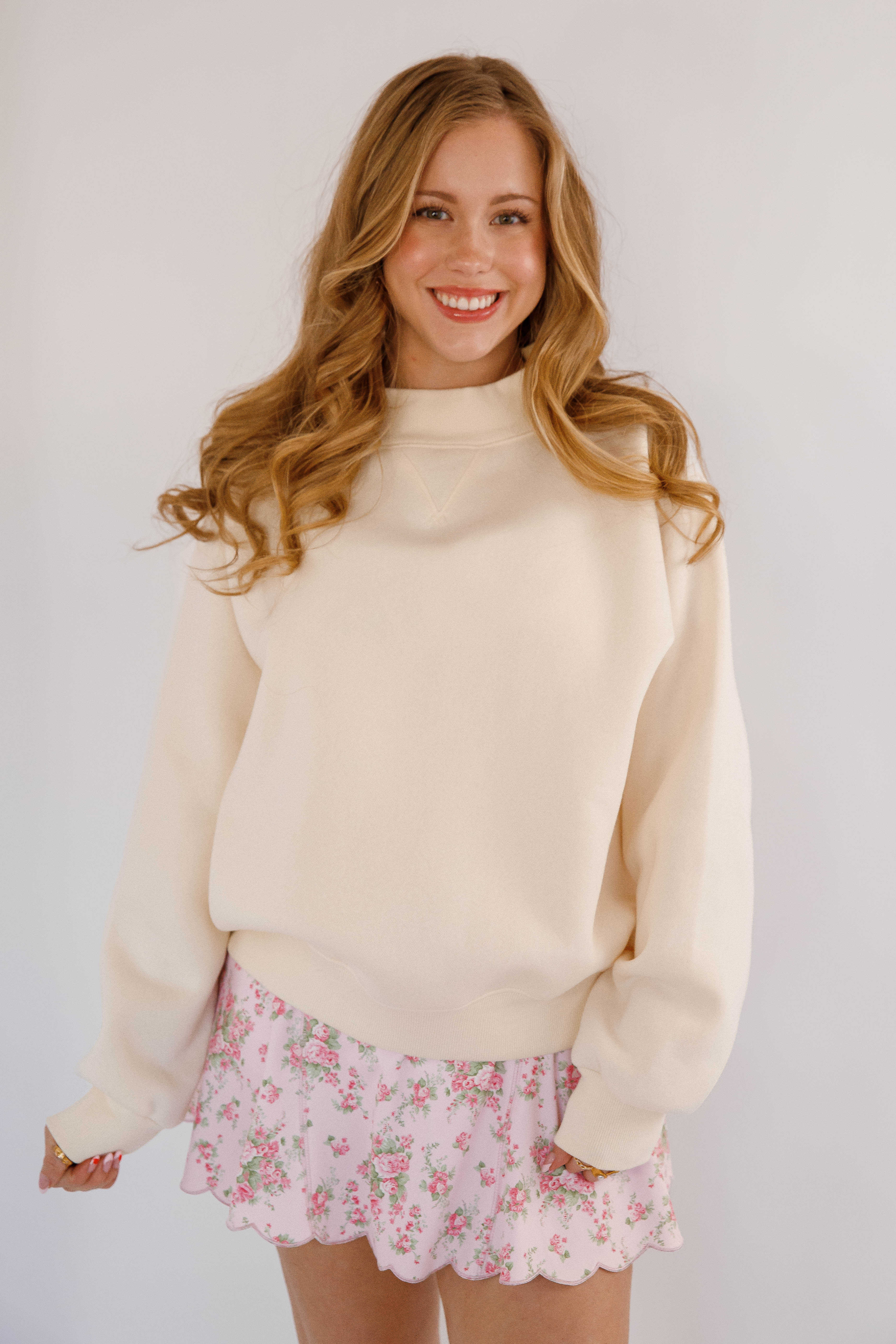 What Matters Most Mockneck Pullover-Ivory
