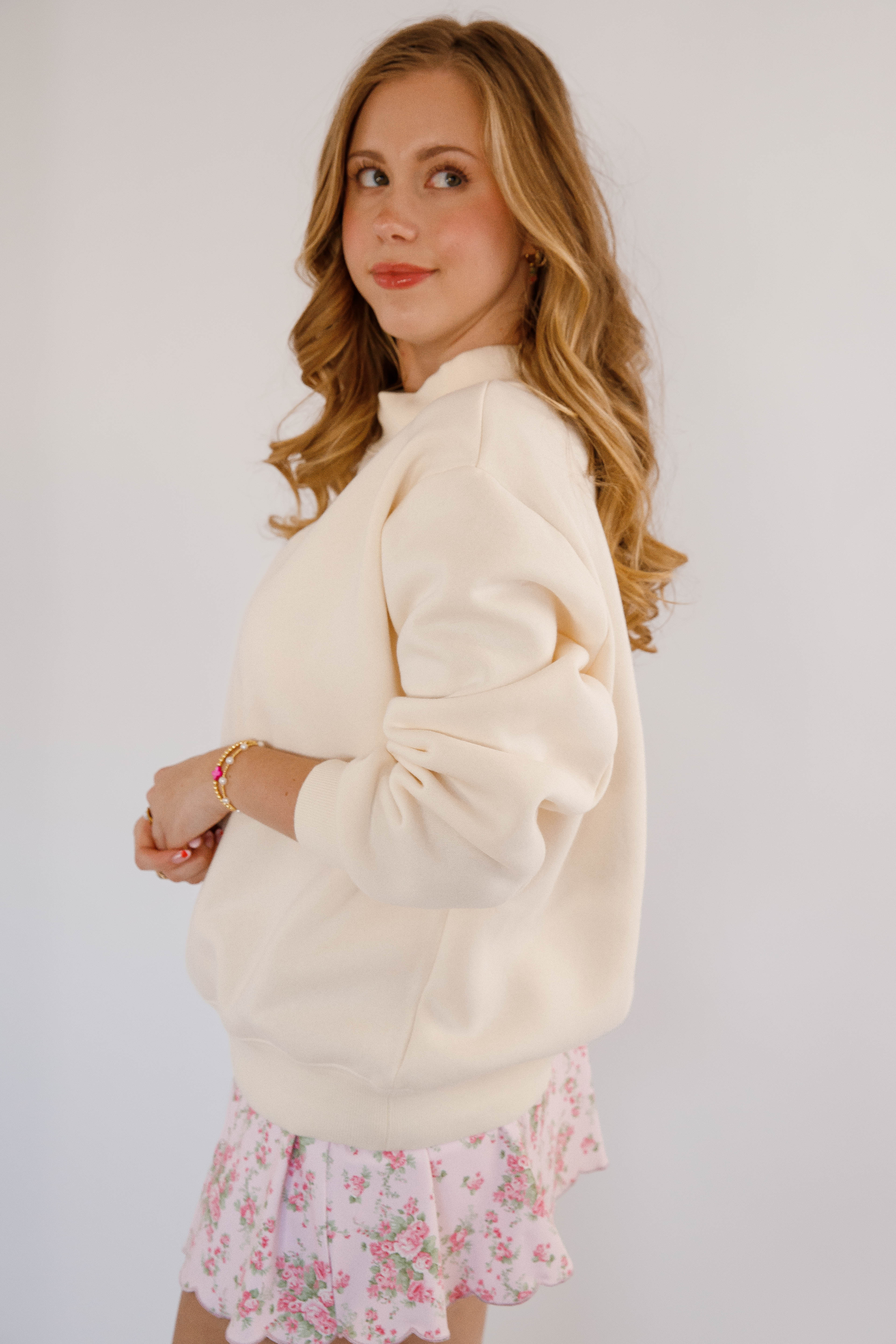 What Matters Most Mockneck Pullover-Ivory