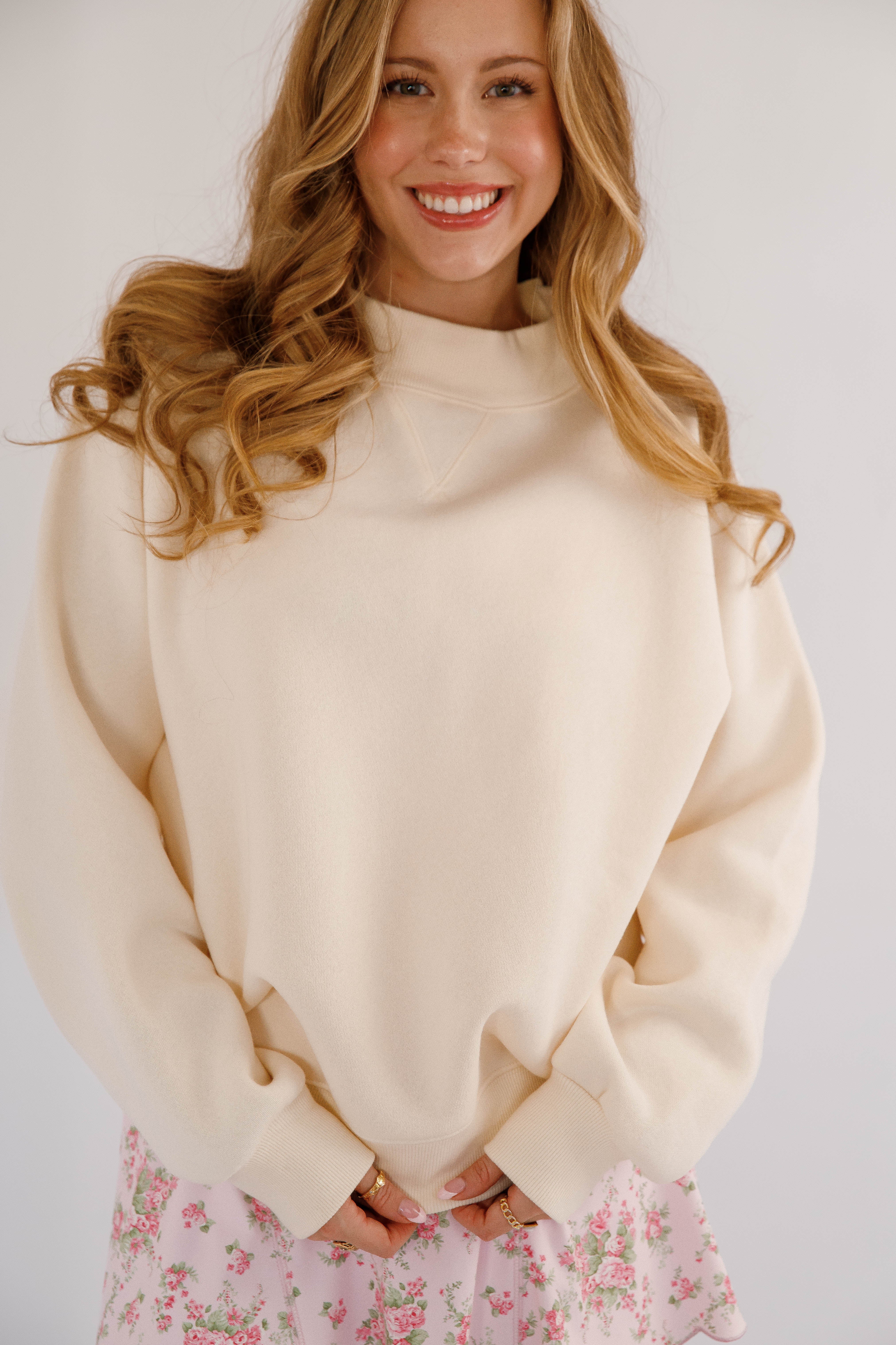 What Matters Most Mockneck Pullover-Ivory