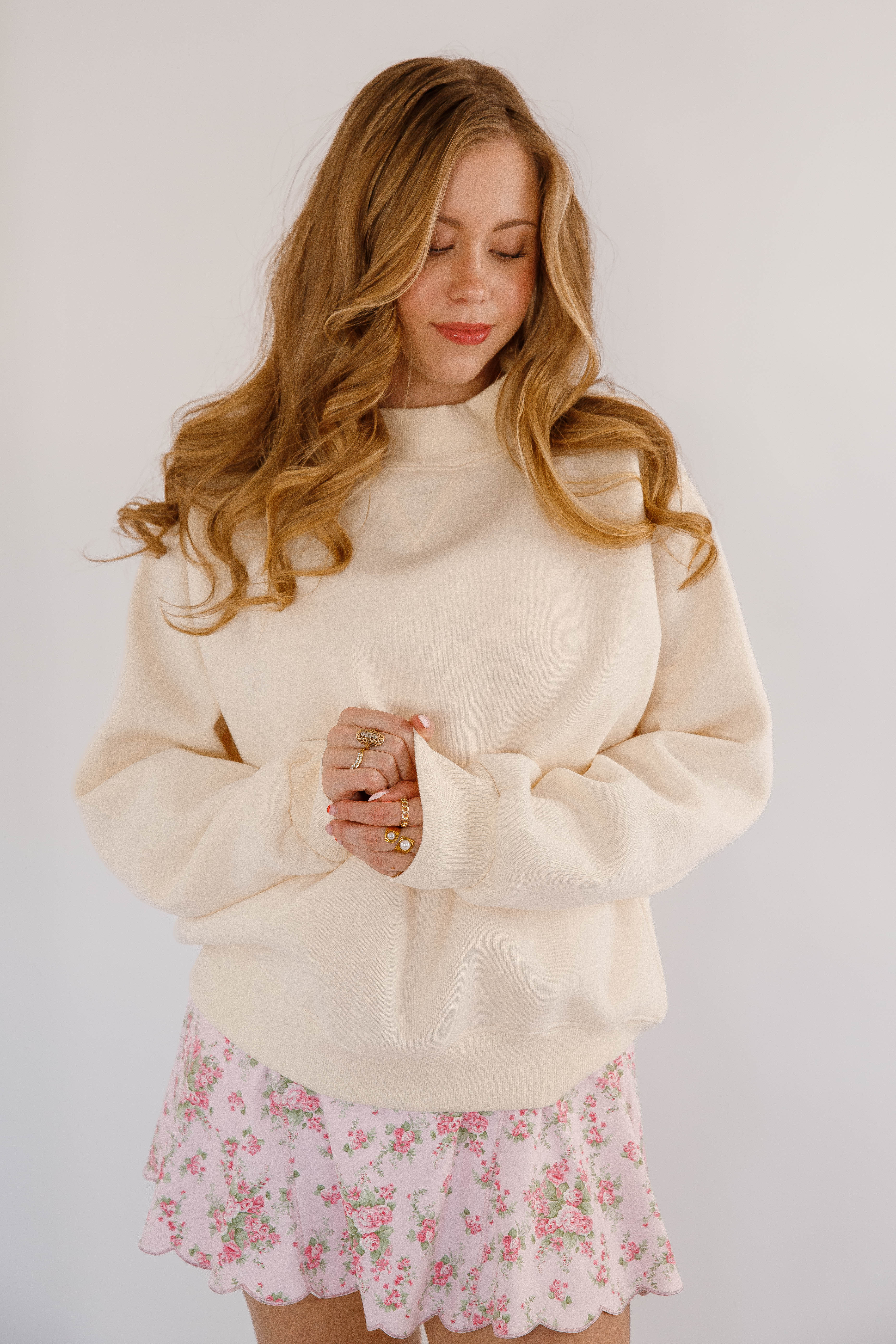 What Matters Most Mockneck Pullover-Ivory