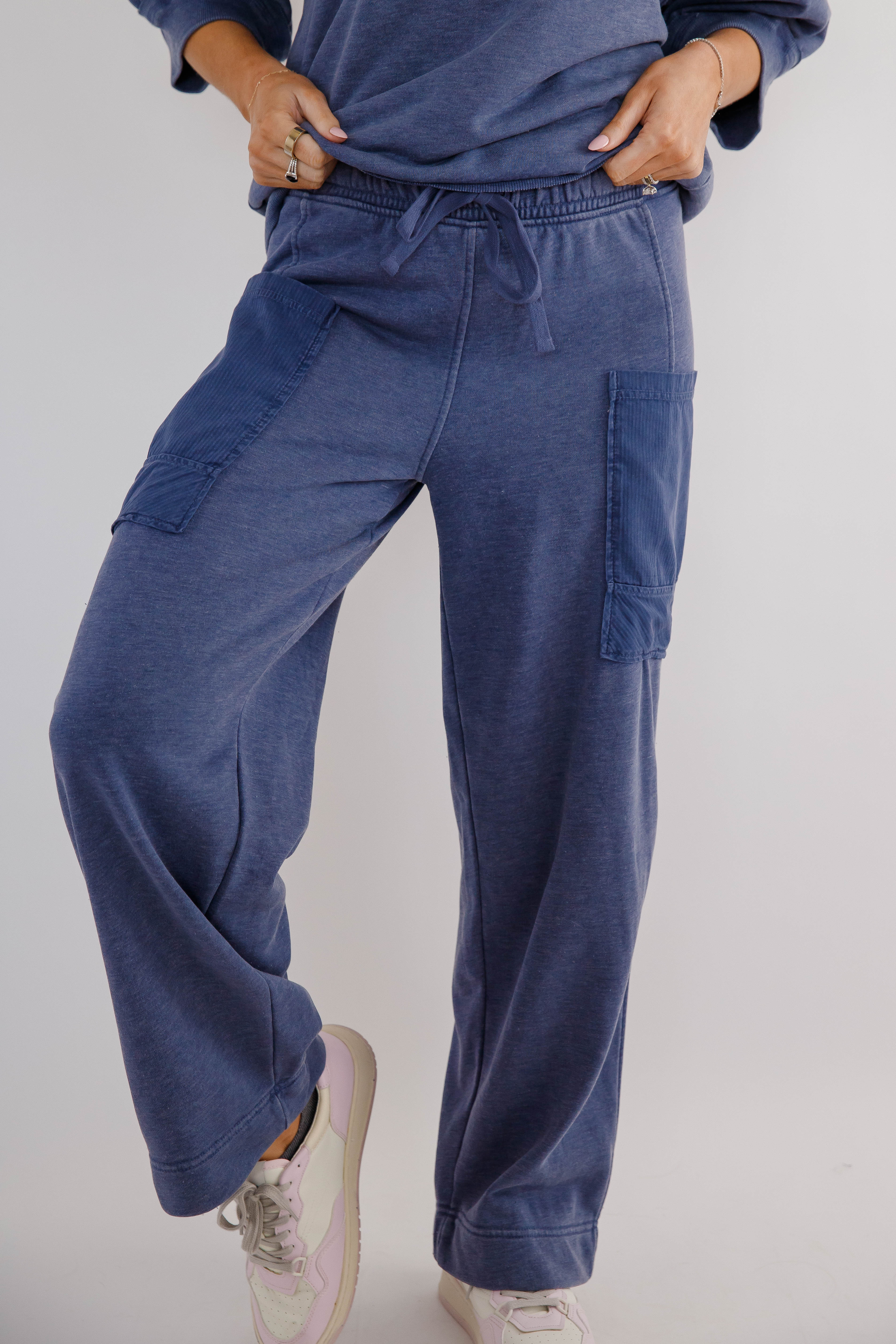 Reset and Go Lounge Pants-Navy