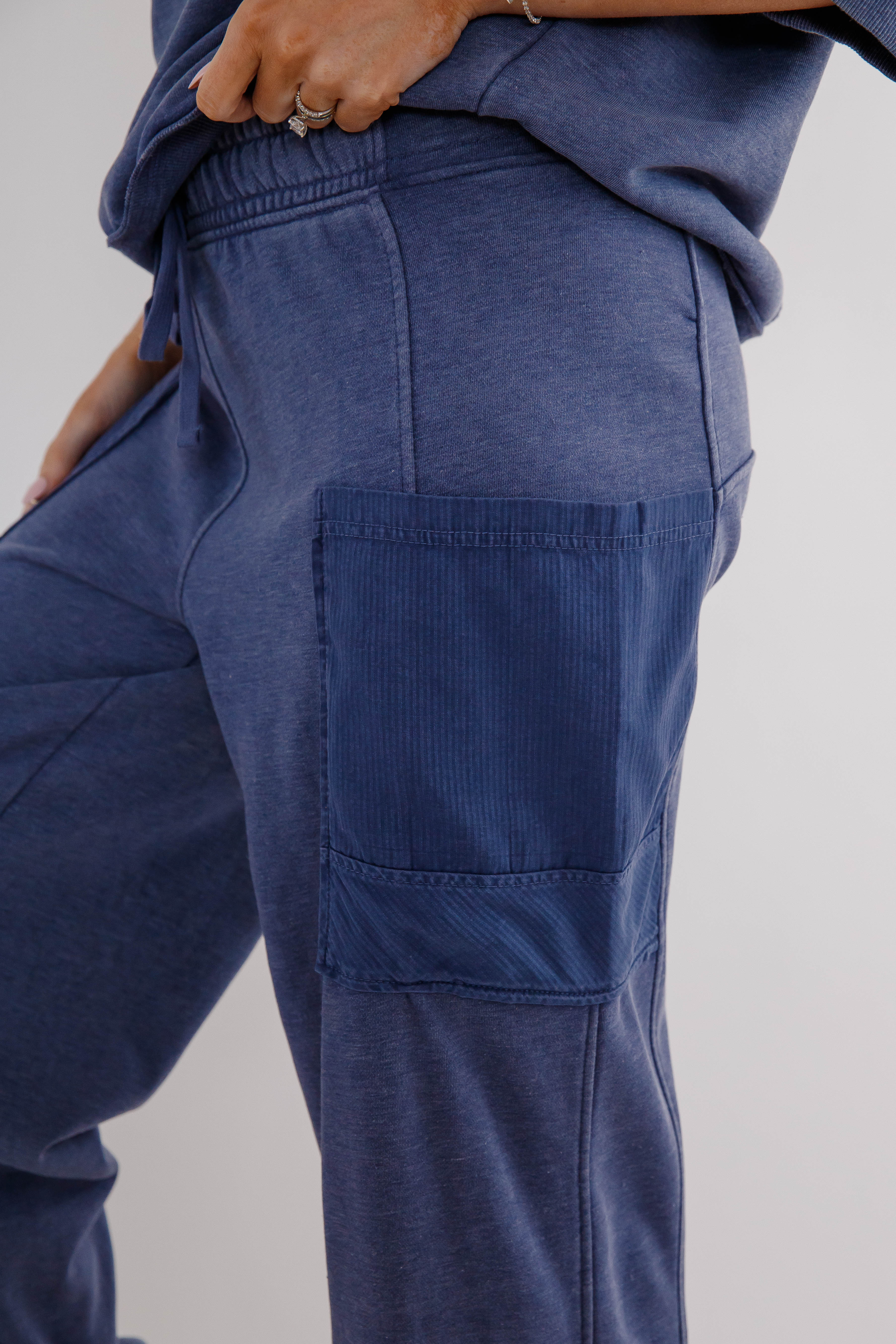 Reset and Go Lounge Pants-Navy