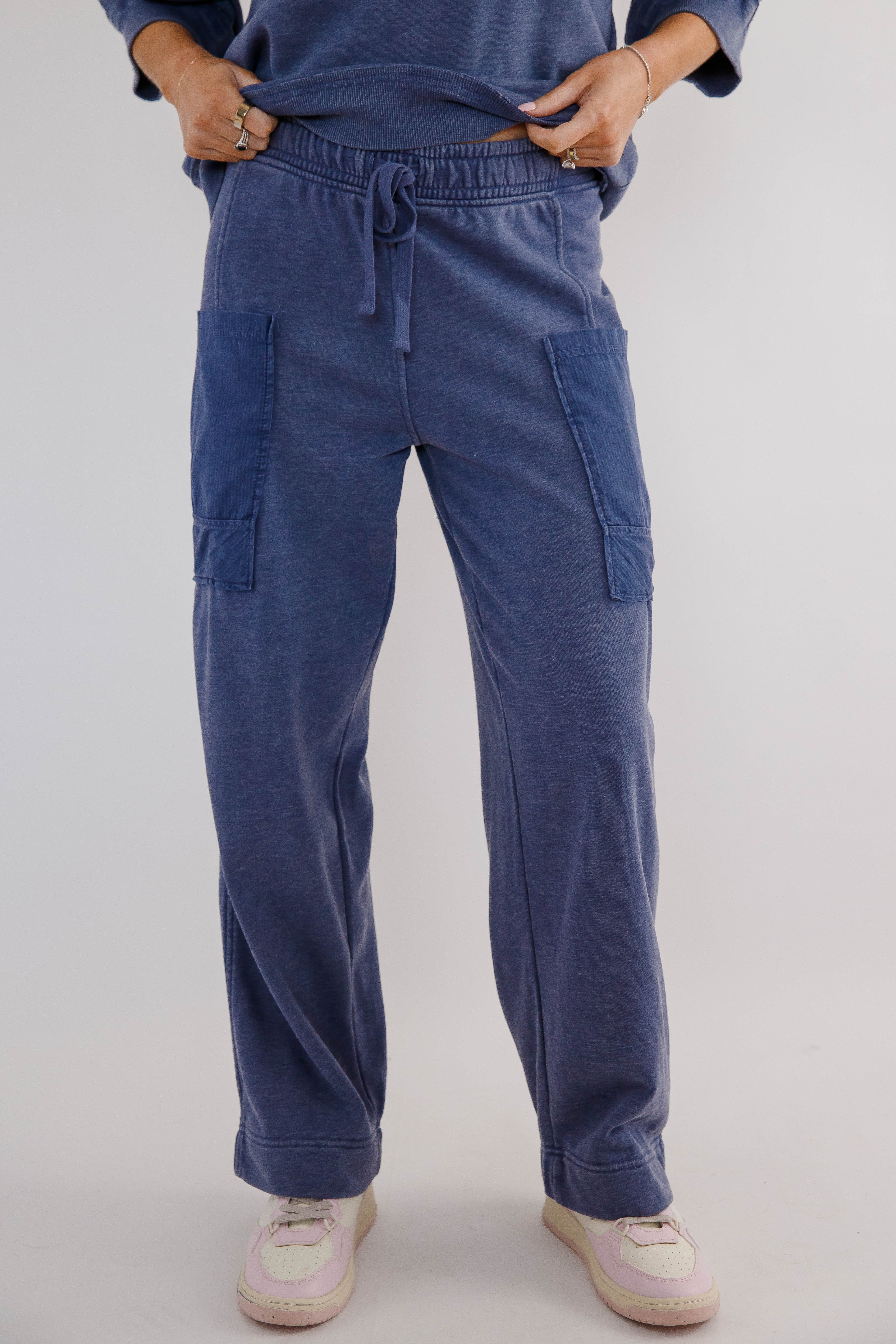 Reset and Go Lounge Pants-Navy