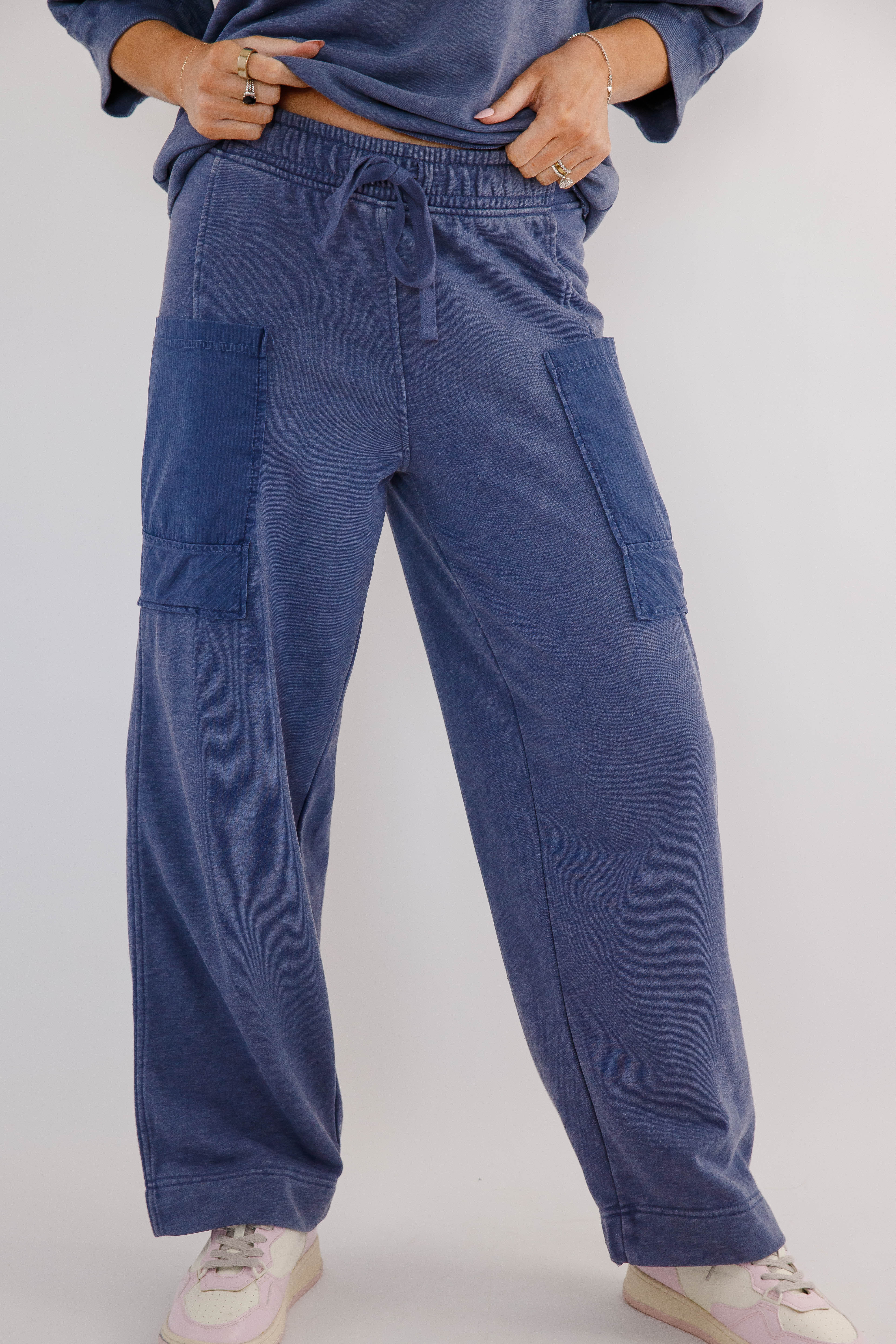 Reset and Go Lounge Pants-Navy