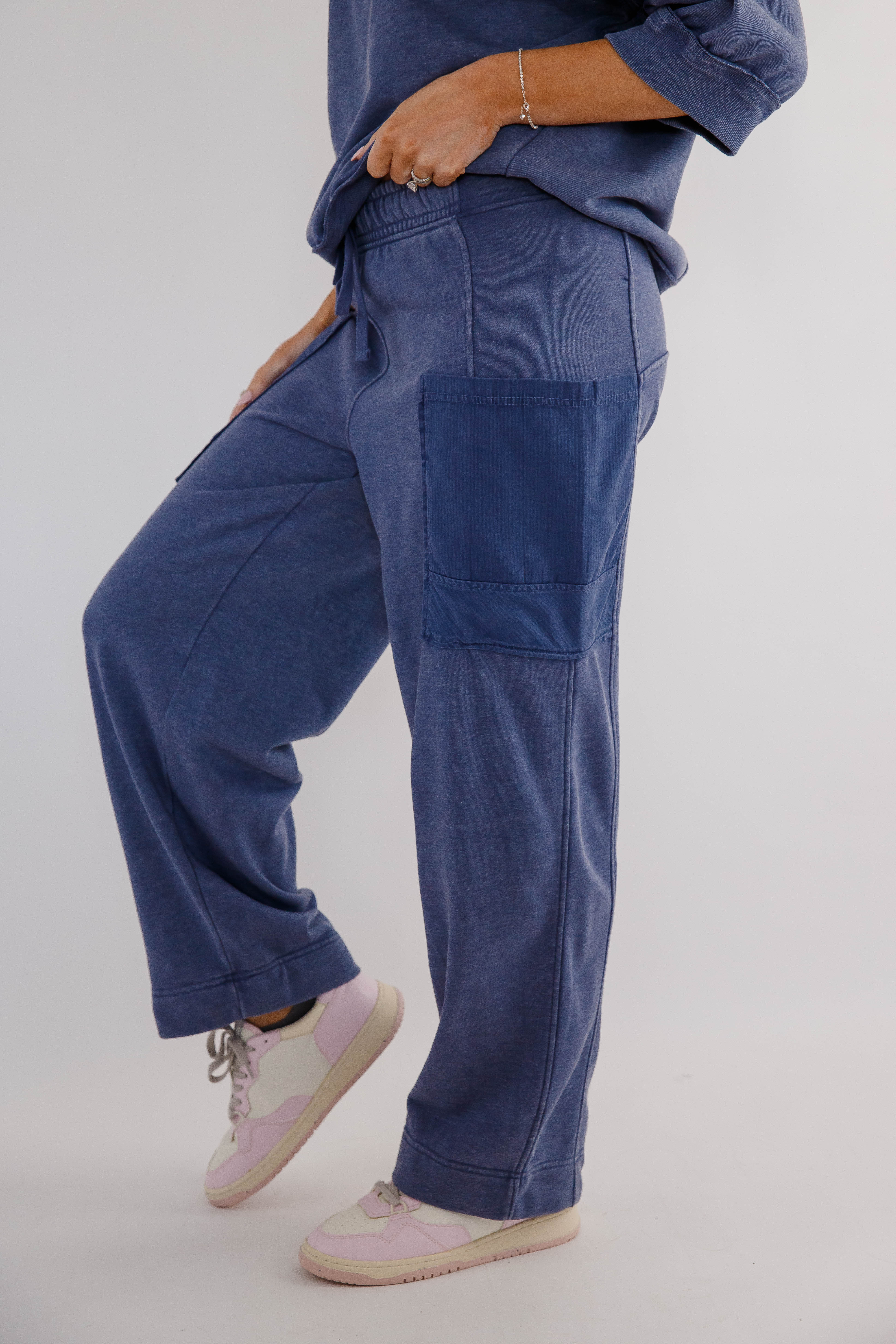 Reset and Go Lounge Pants-Navy