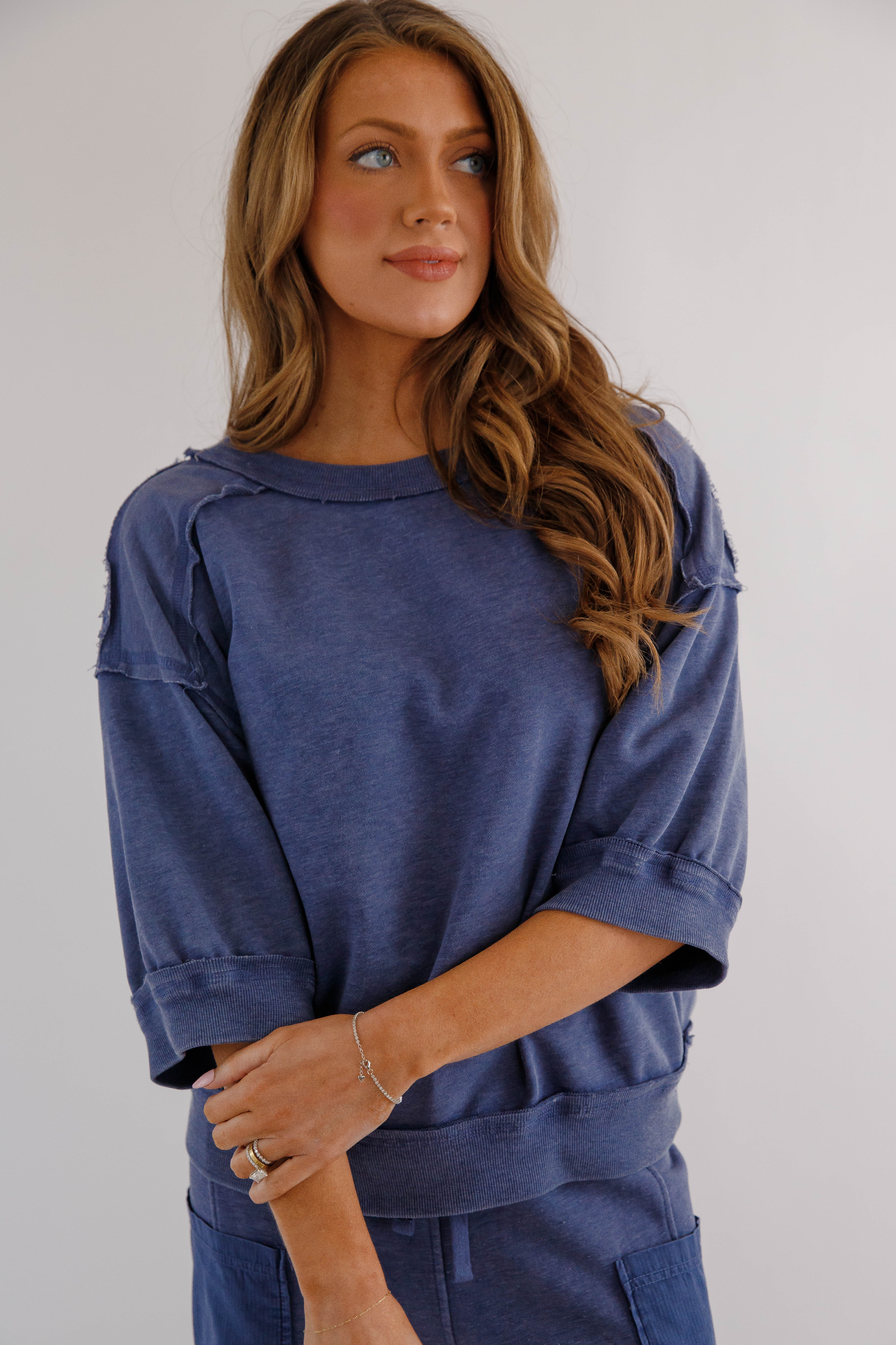 Reset and Go Lounge Top-Navy