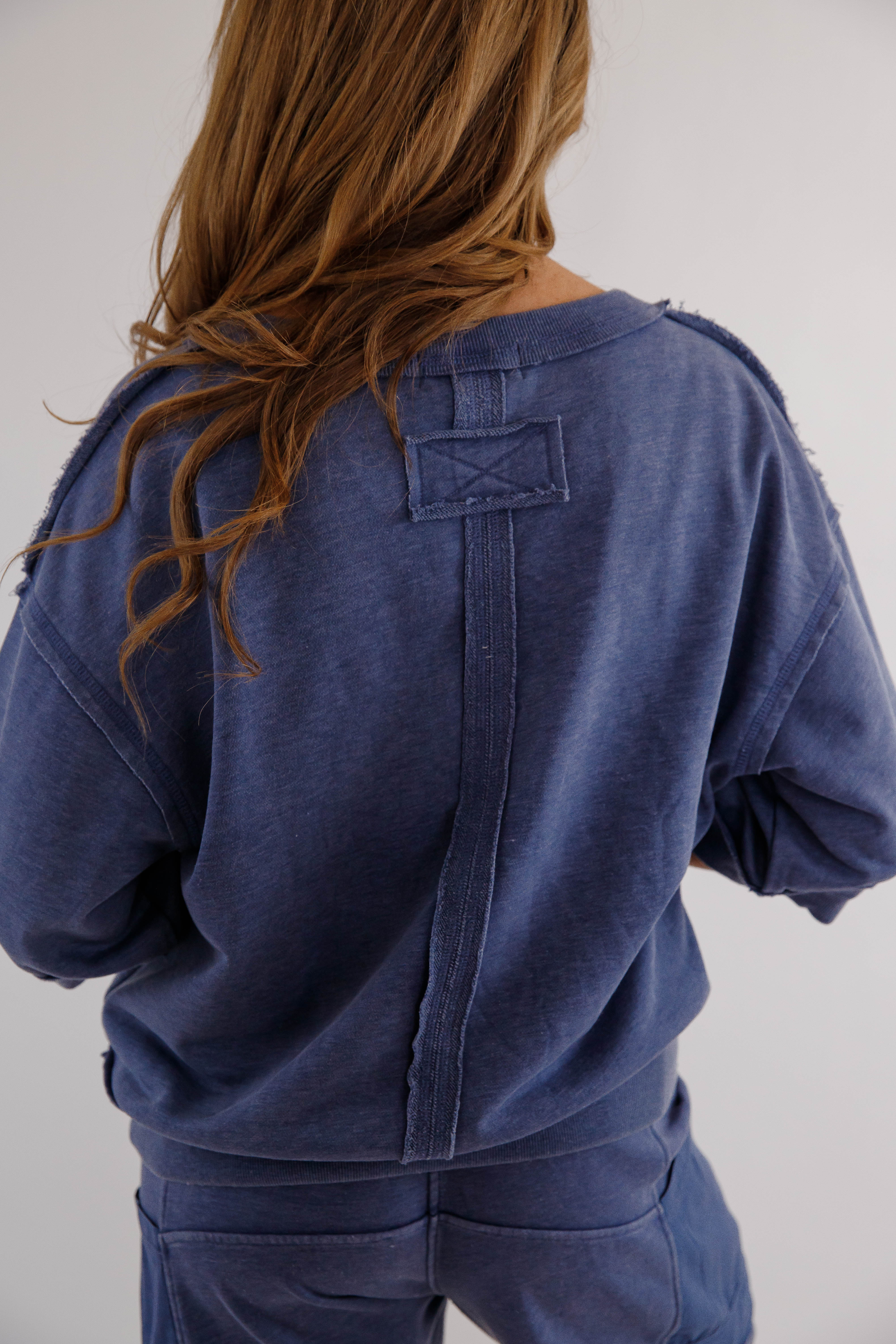 Reset and Go Lounge Top-Navy