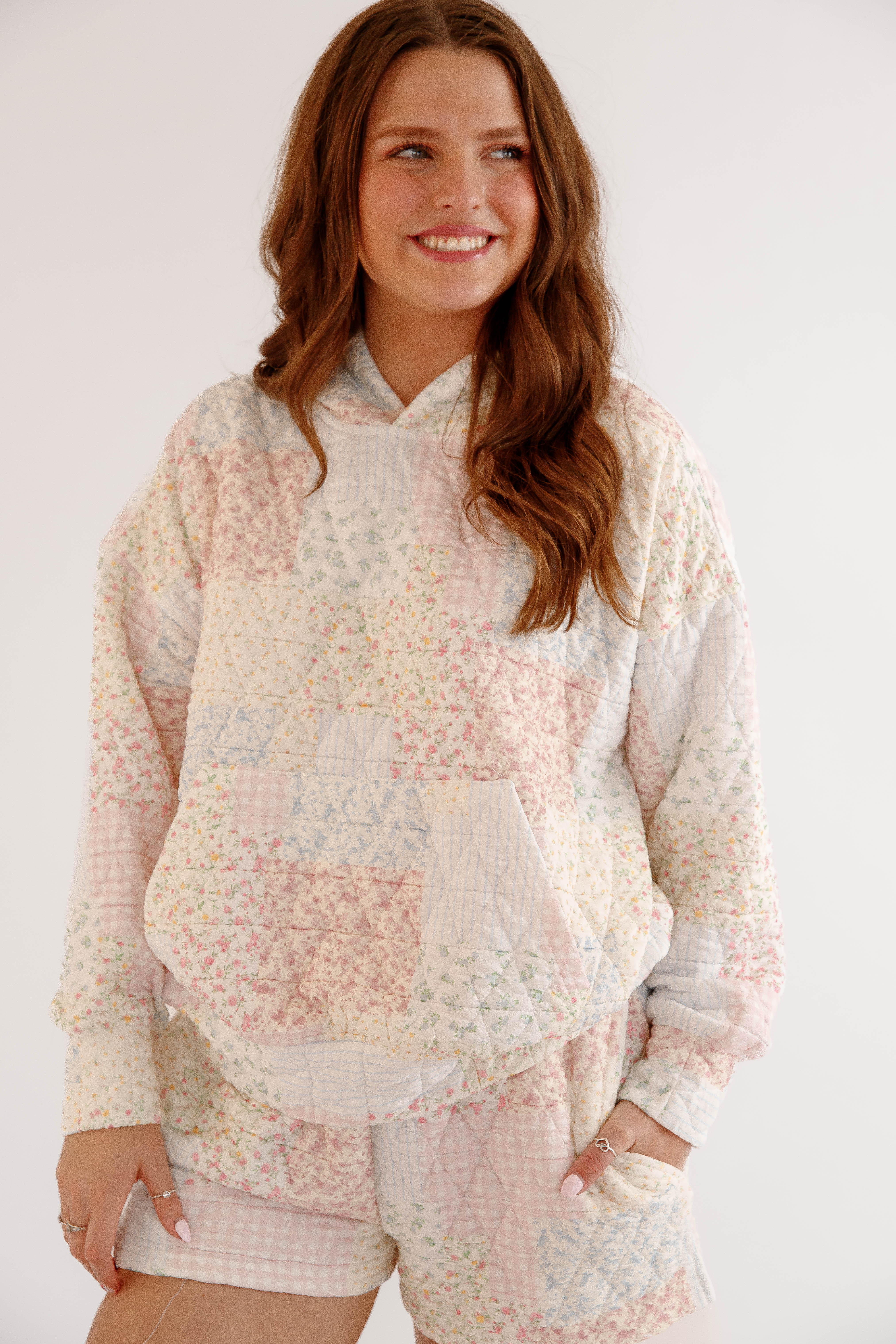 You and Me Quilted Hoodie