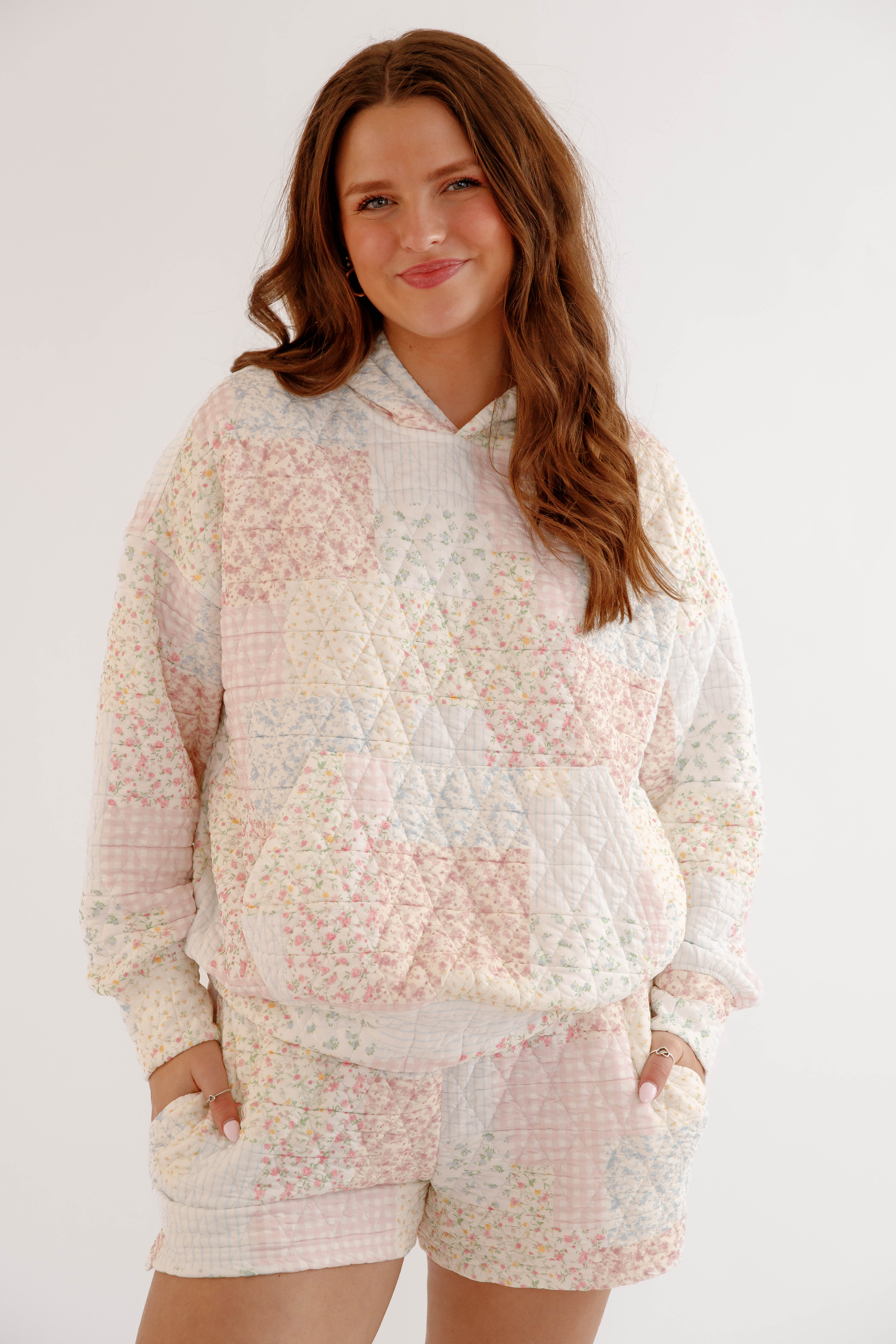 You and Me Quilted Hoodie