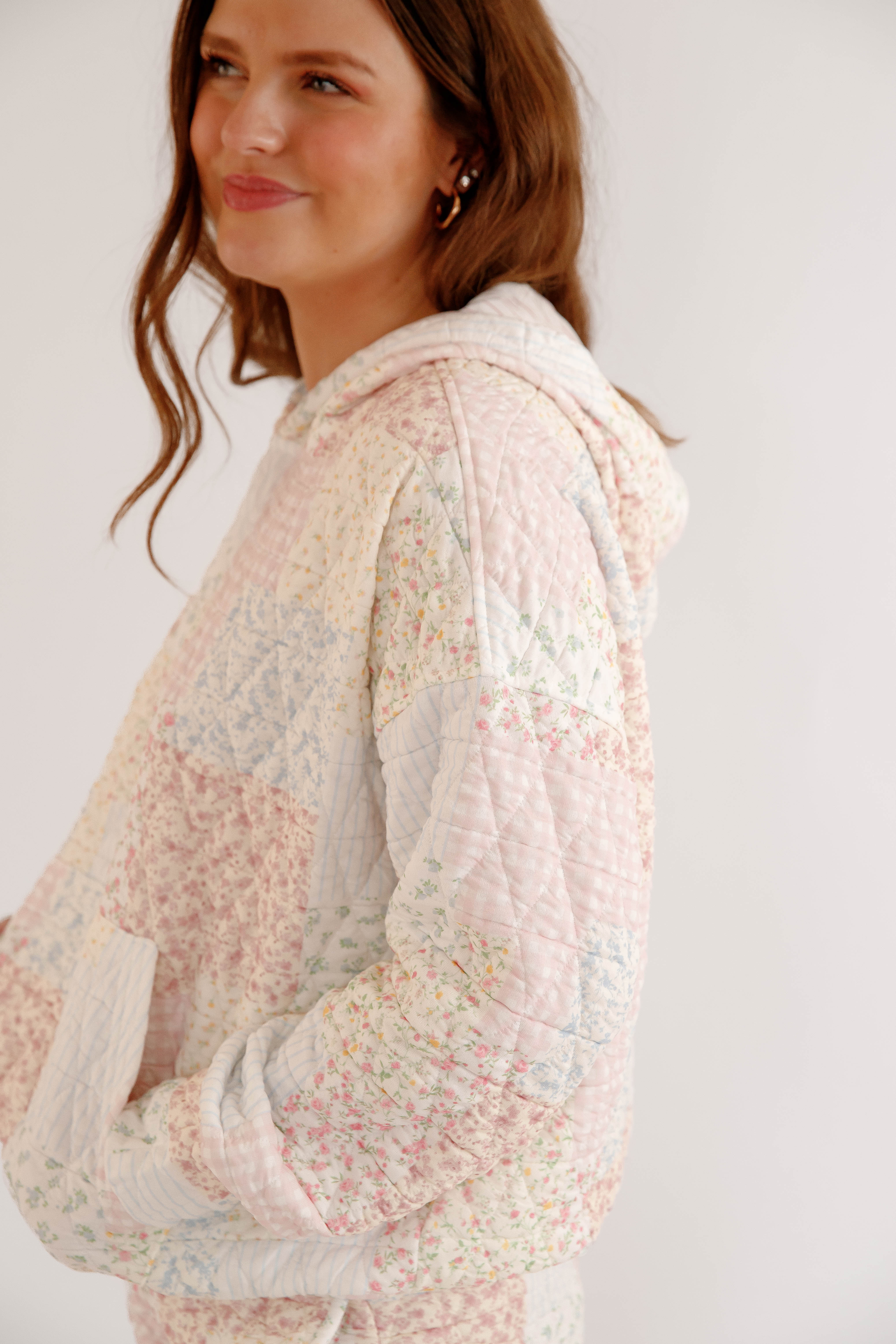 You and Me Quilted Hoodie