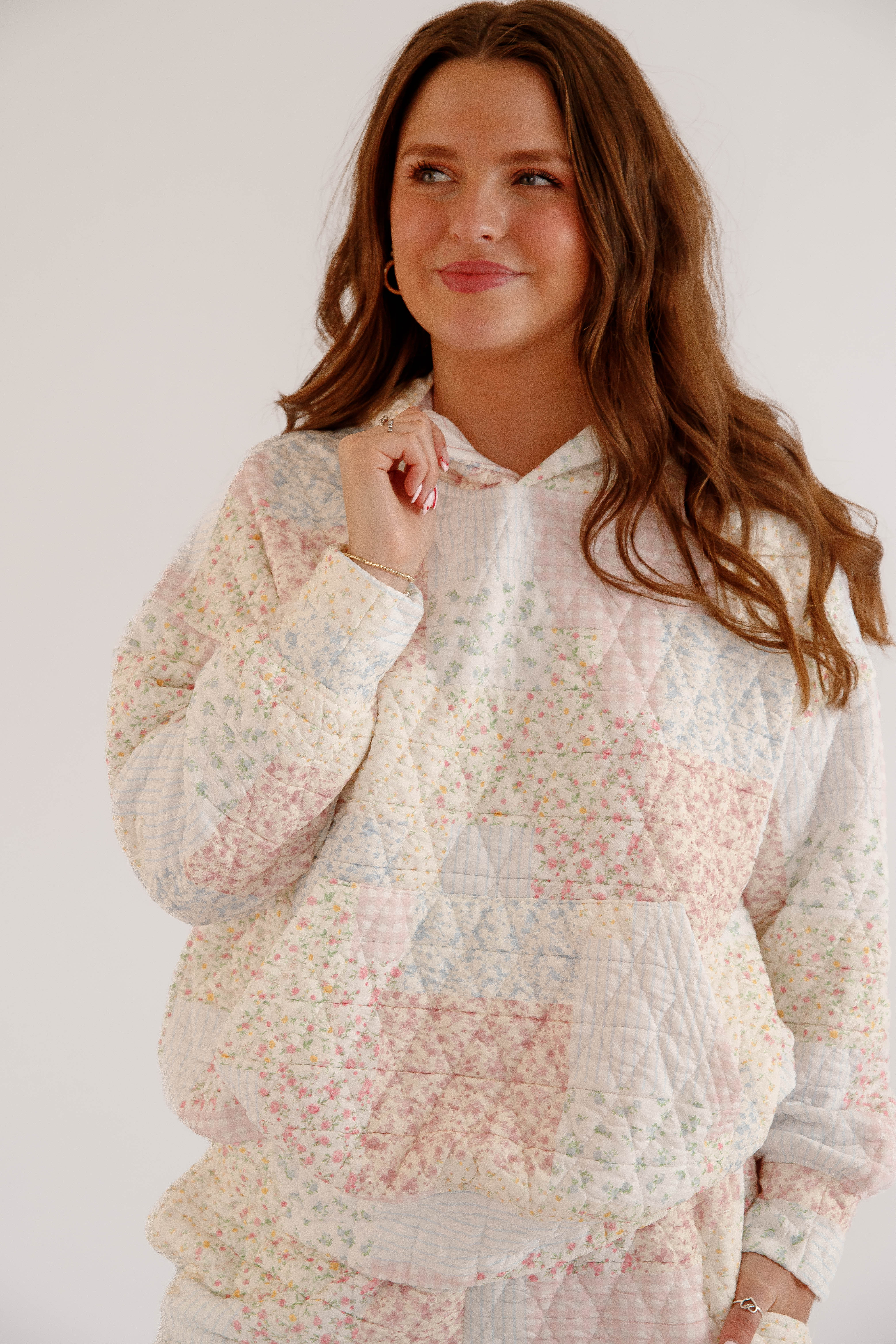You and Me Quilted Hoodie