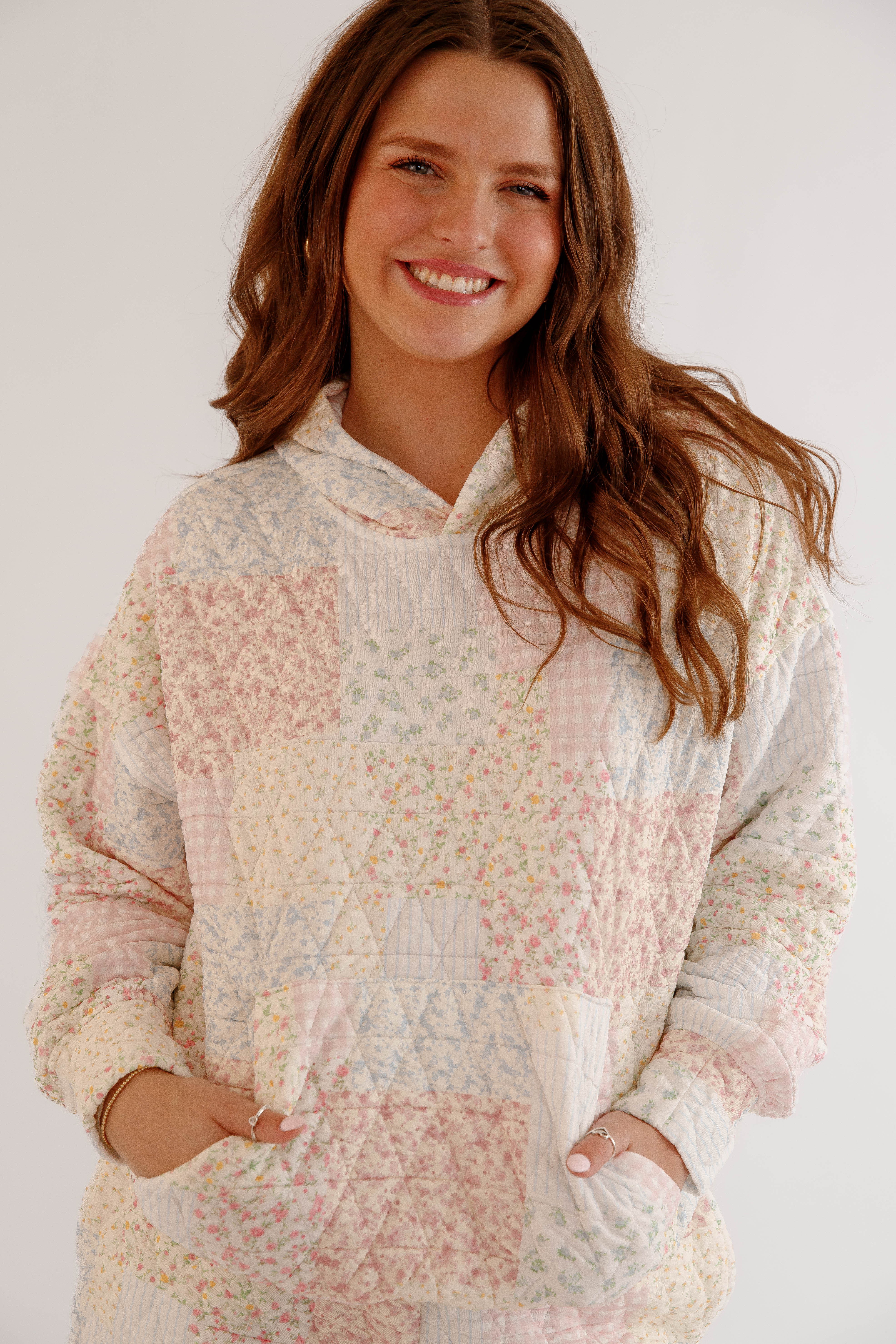 You and Me Quilted Hoodie