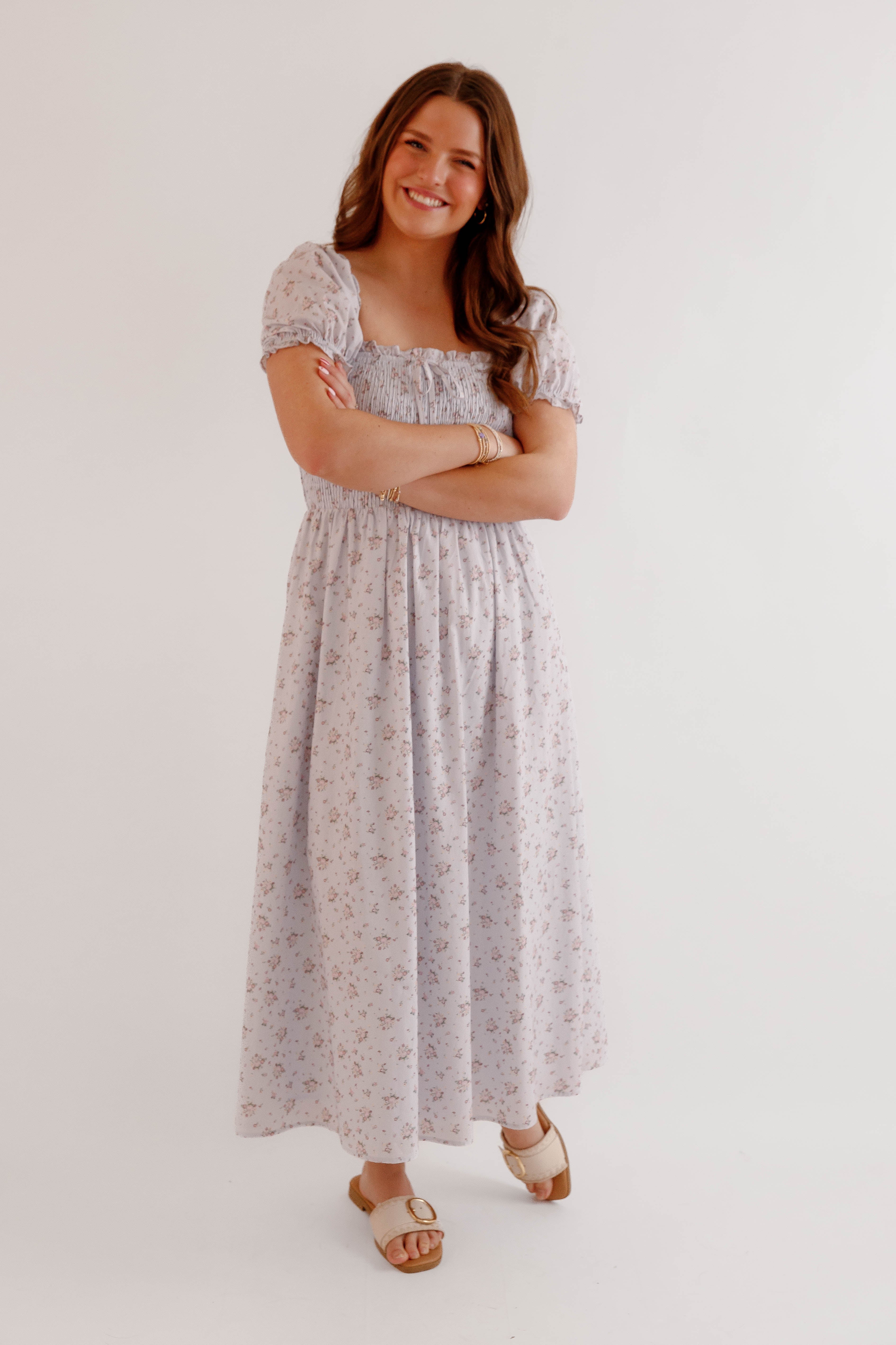Closer To Home Midi Dress-Slate