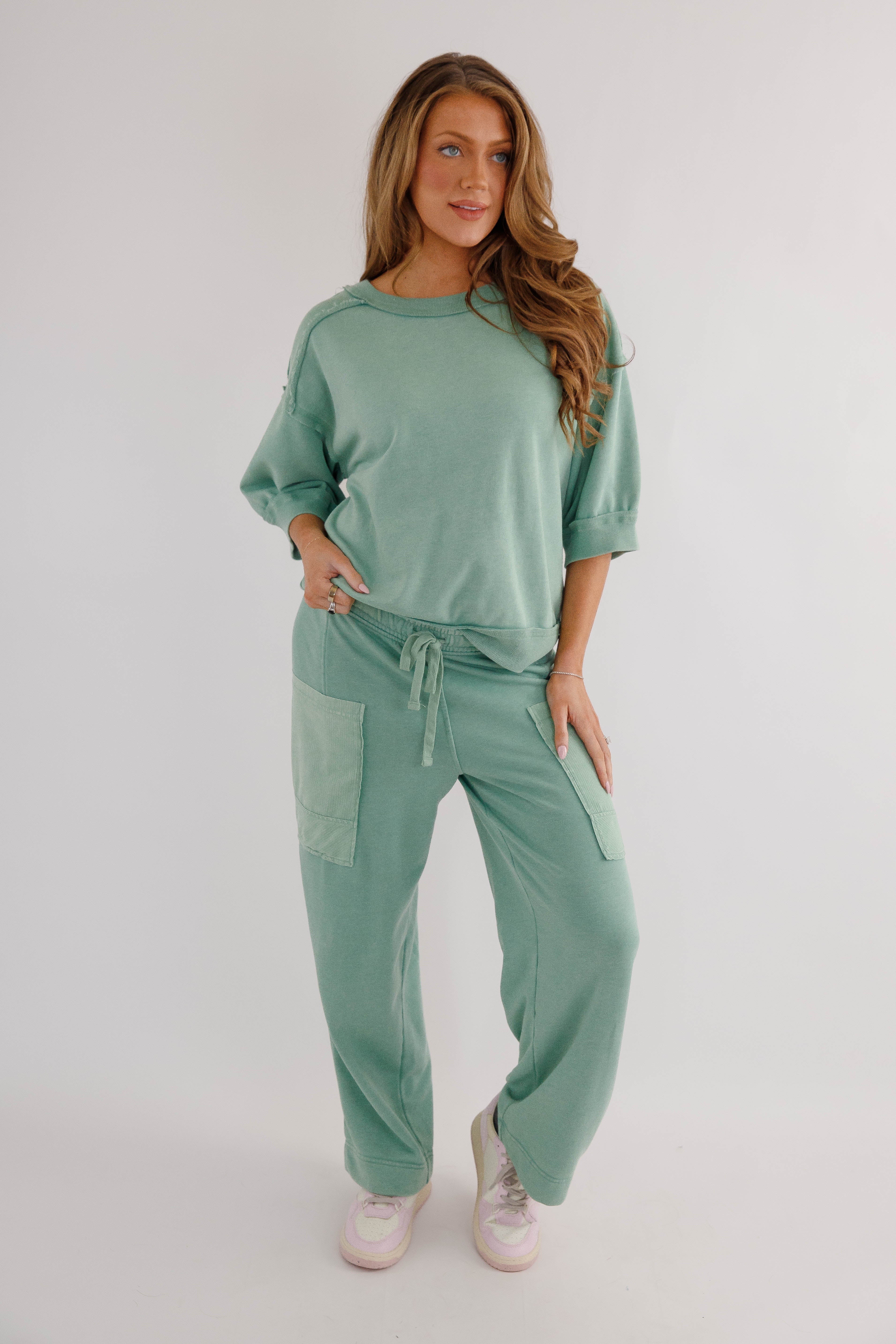 Reset and Go Lounge Pants-Sage