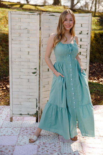 A Sweet Memory Maxi Dress-Sage