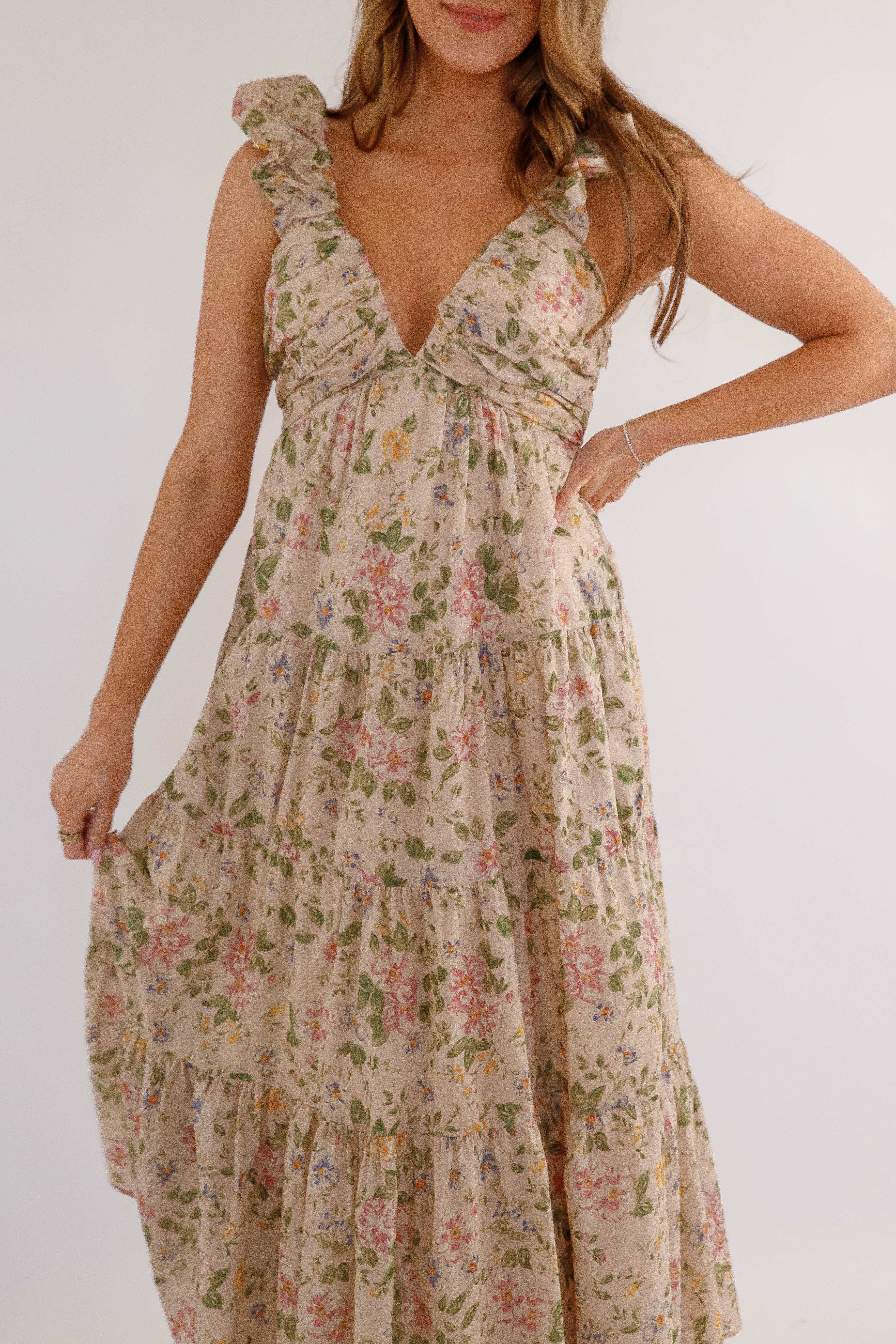 Season of Renewal Maxi Dress-Taupe
