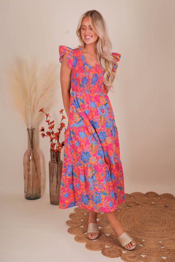 RESTOCK: It's No Surprise Midi Dress-Floral