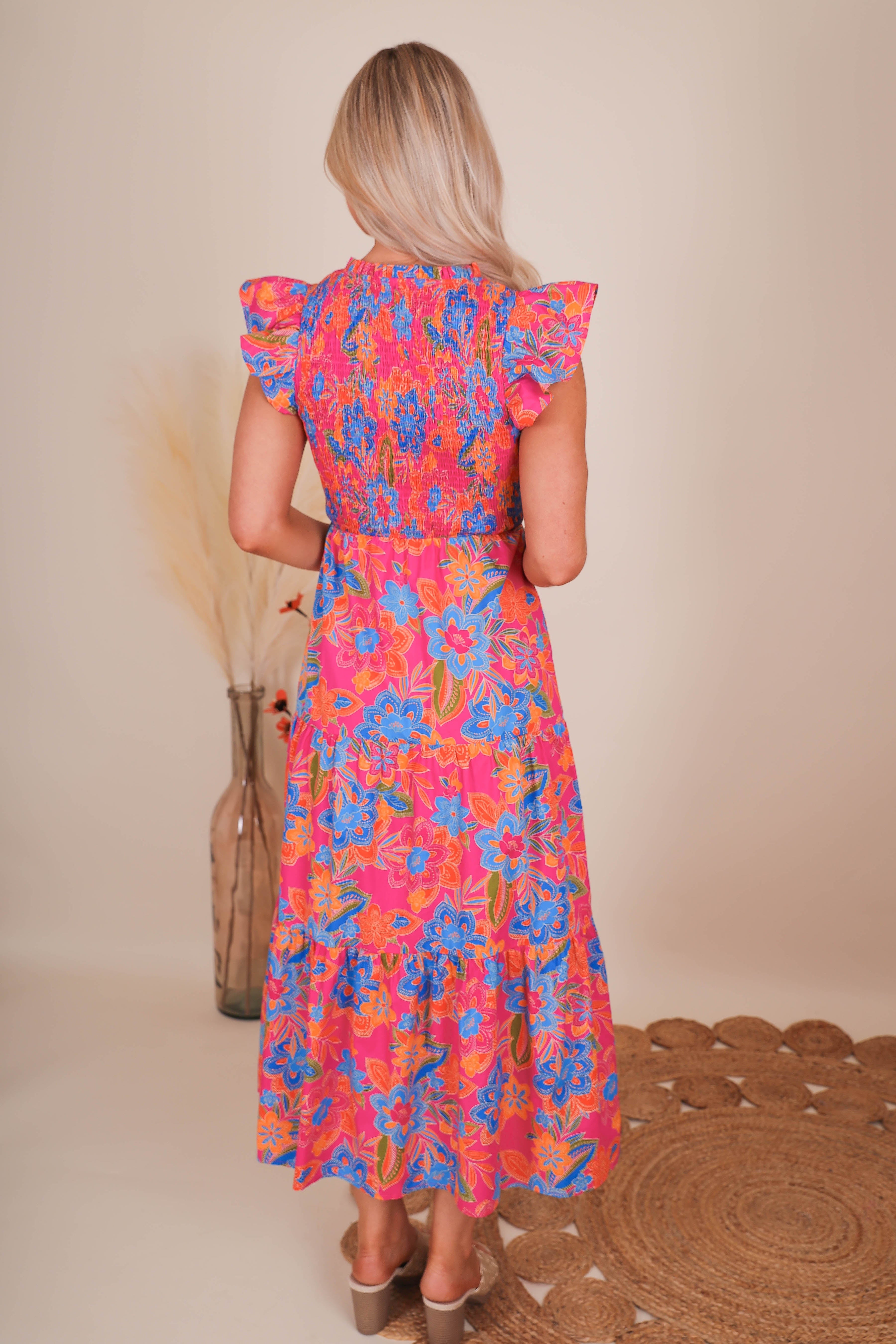 RESTOCK: It's No Surprise Midi Dress-Floral